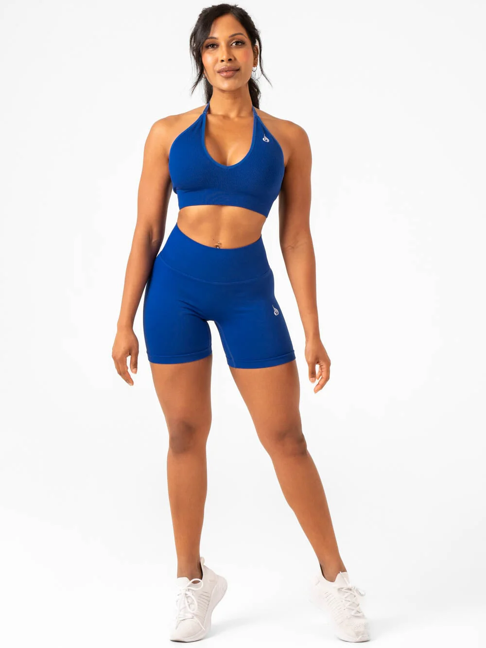 Lift Rib Seamless Halter Sports Bra - Cobalt Blue
