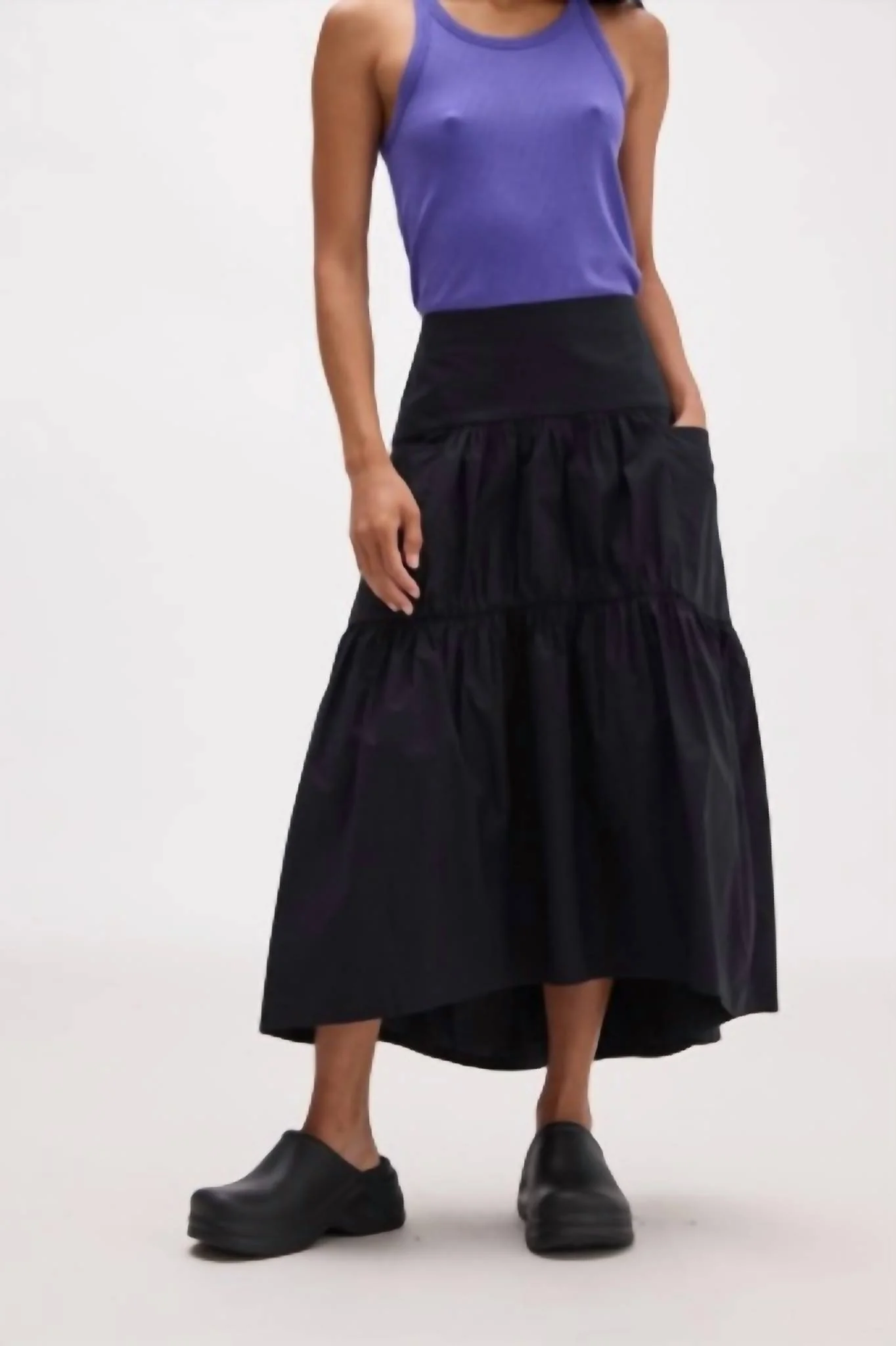 Stevie Tiered Maxi Skirt In Black