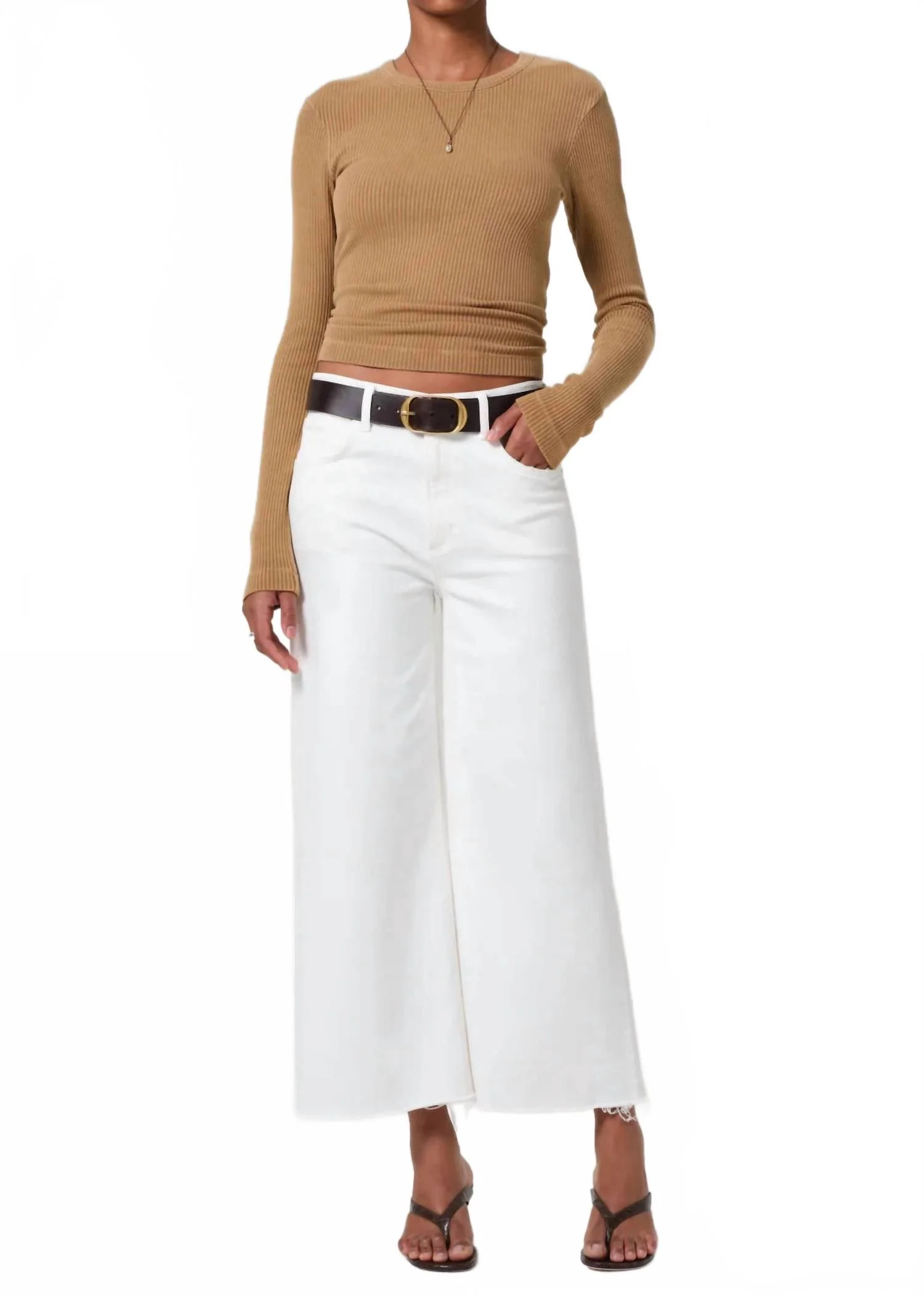 Lyra Wide Leg Crop In Soft White
