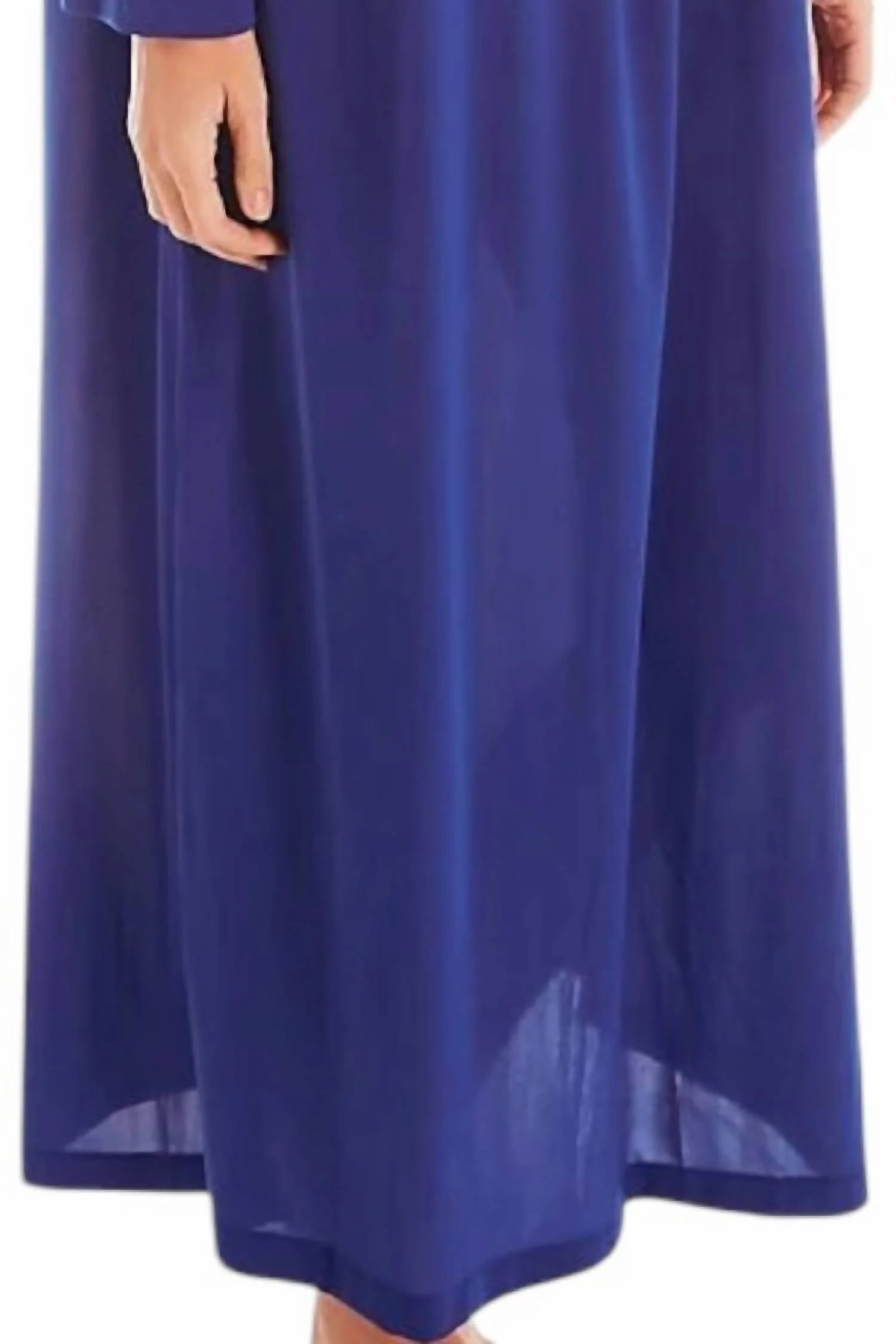 Petals 53 Inch Long Sleeve Gown In Navy