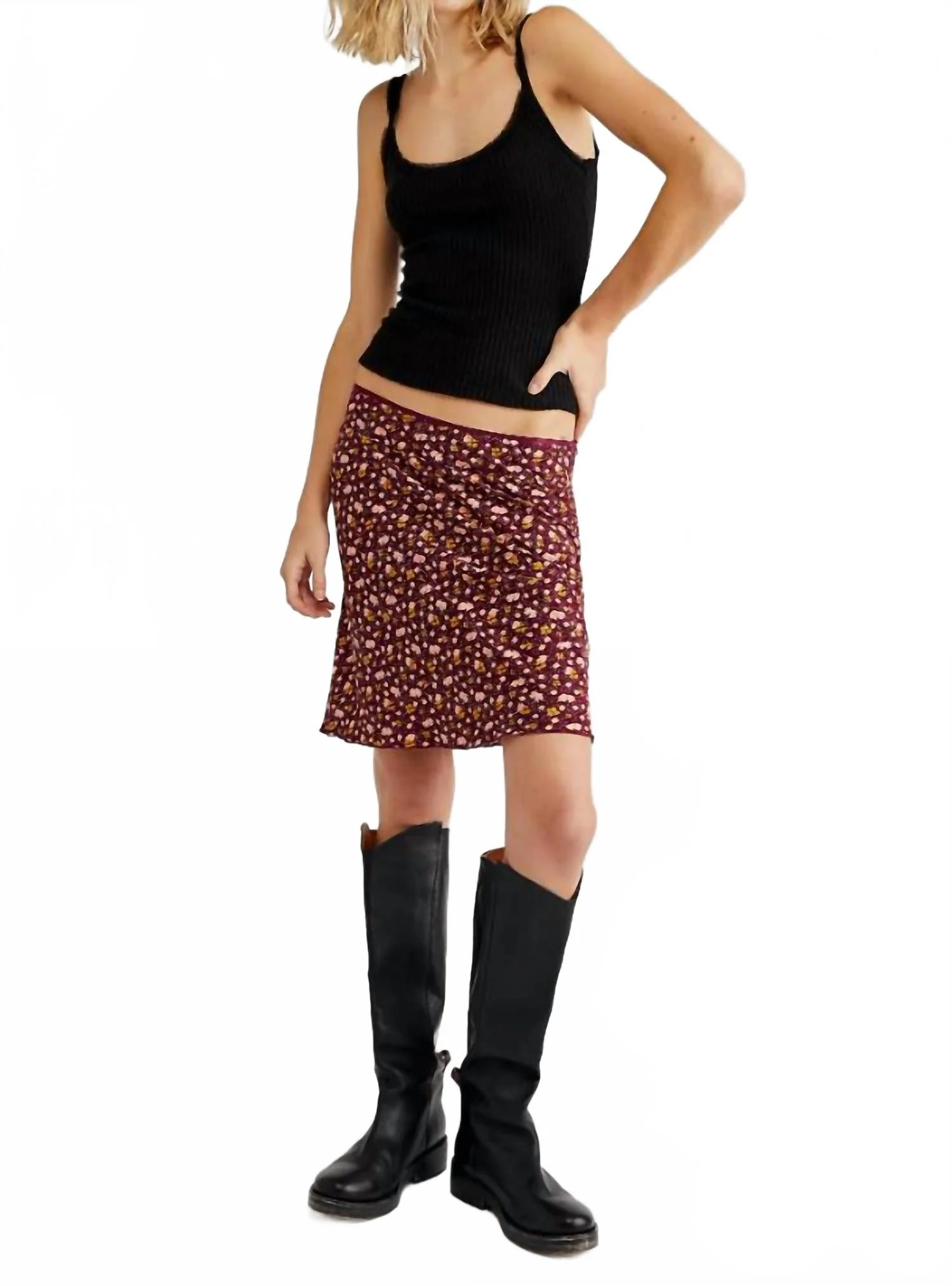 Irl Mini Skirt In Plum Combo