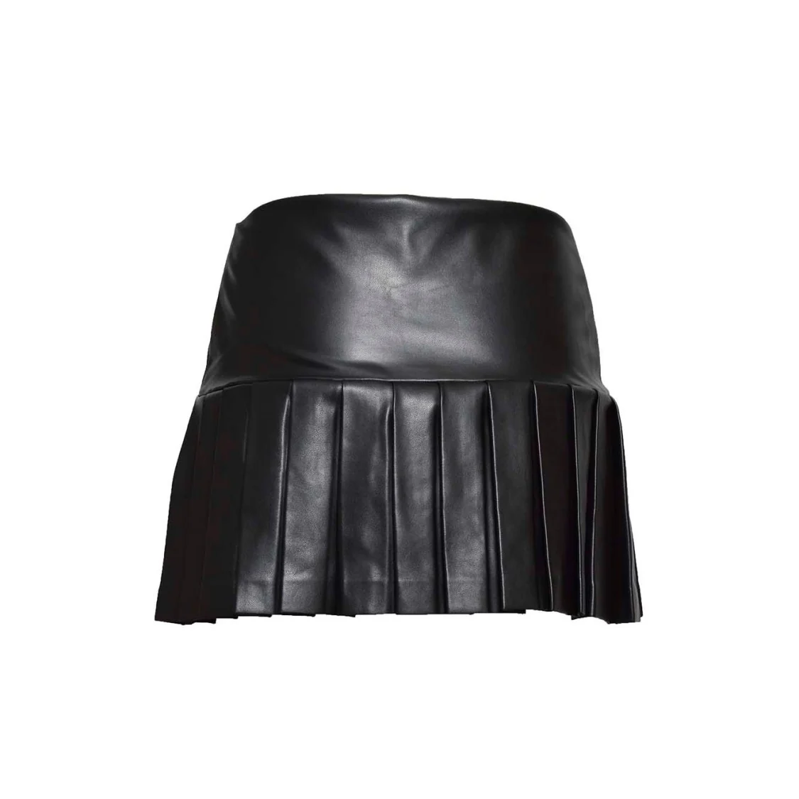 Flared Mini Skirt With Pleated Hem