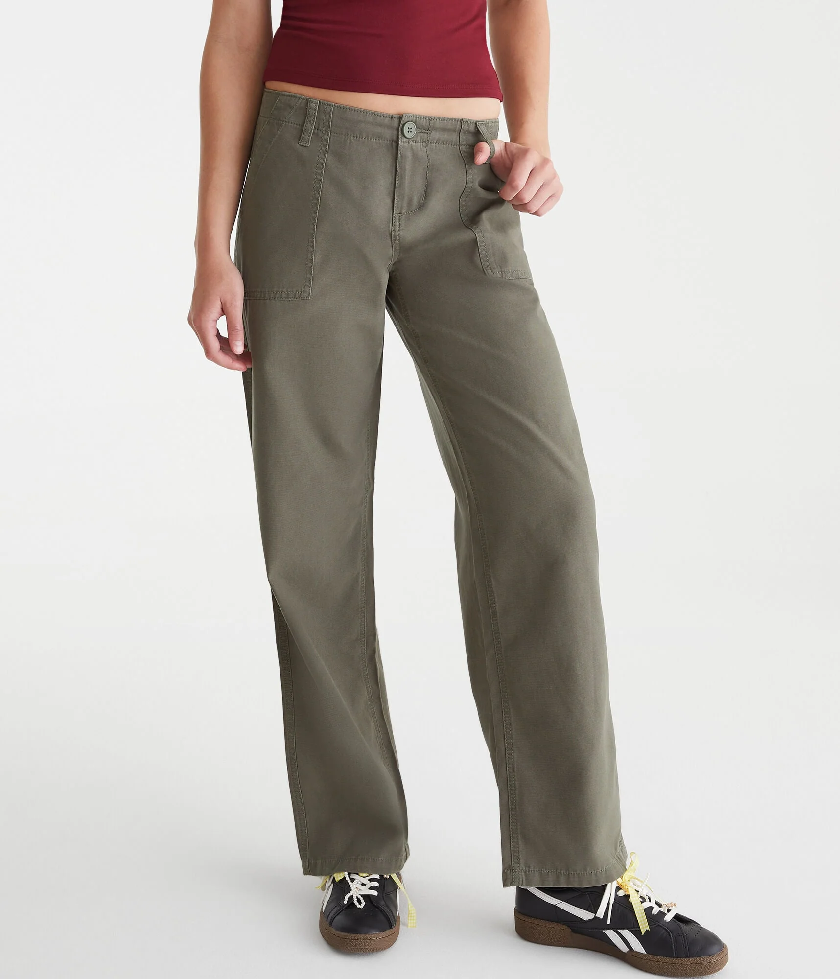 Aeropostale Low-Rise Straight Leg Pants