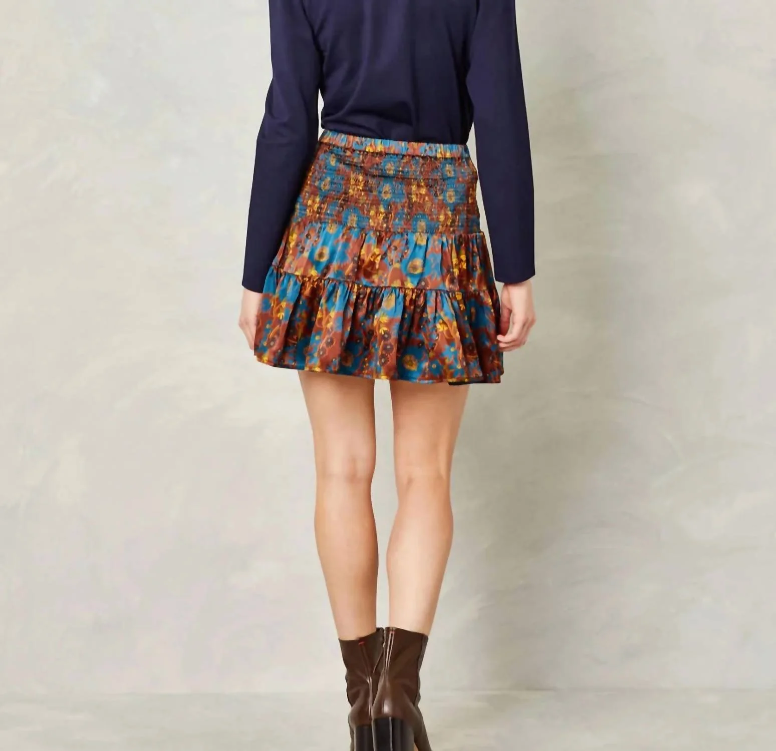 Kylie Mini Skirt In Yellowstone Chicory Floral