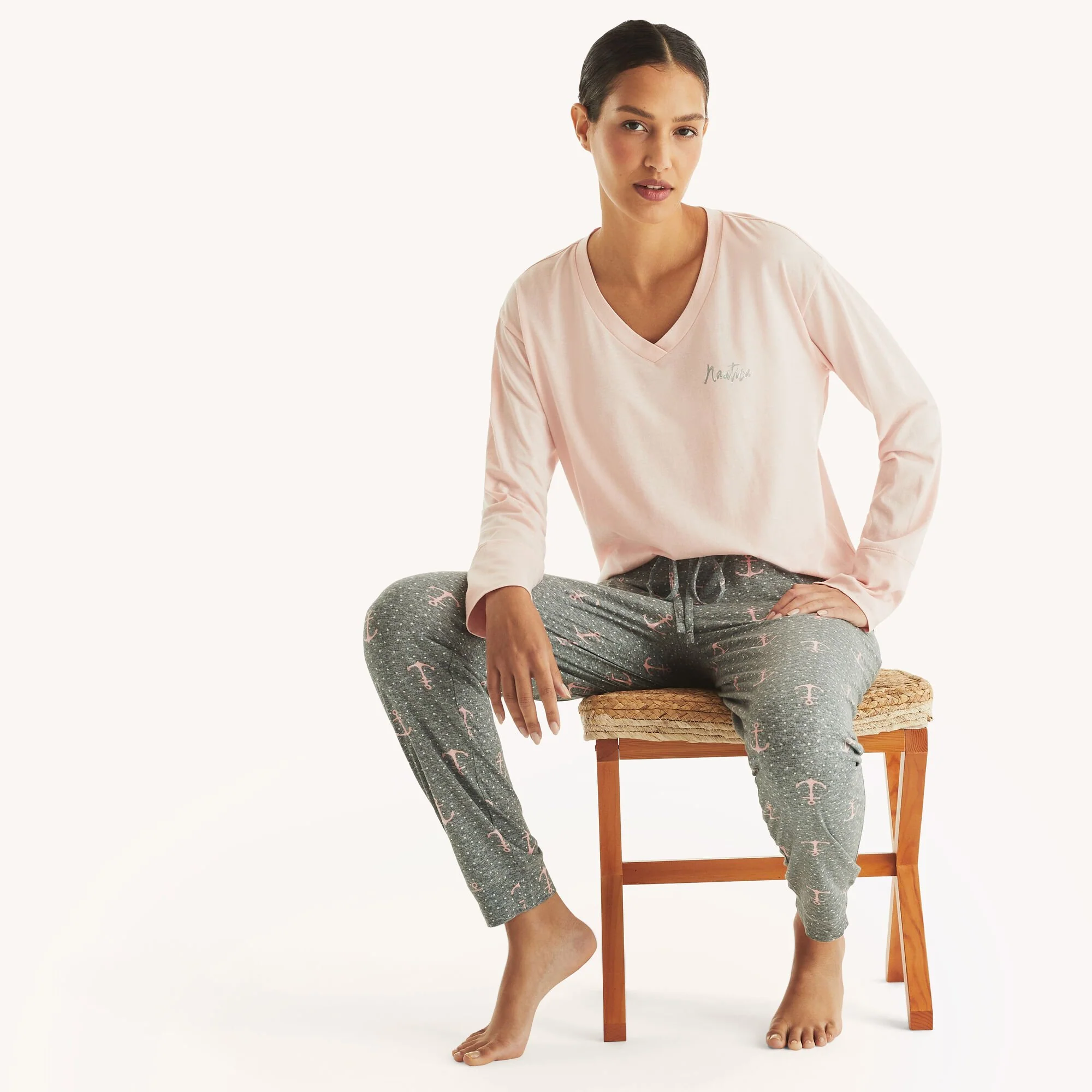 Nautica Womens Jogger Pajama Pant Set