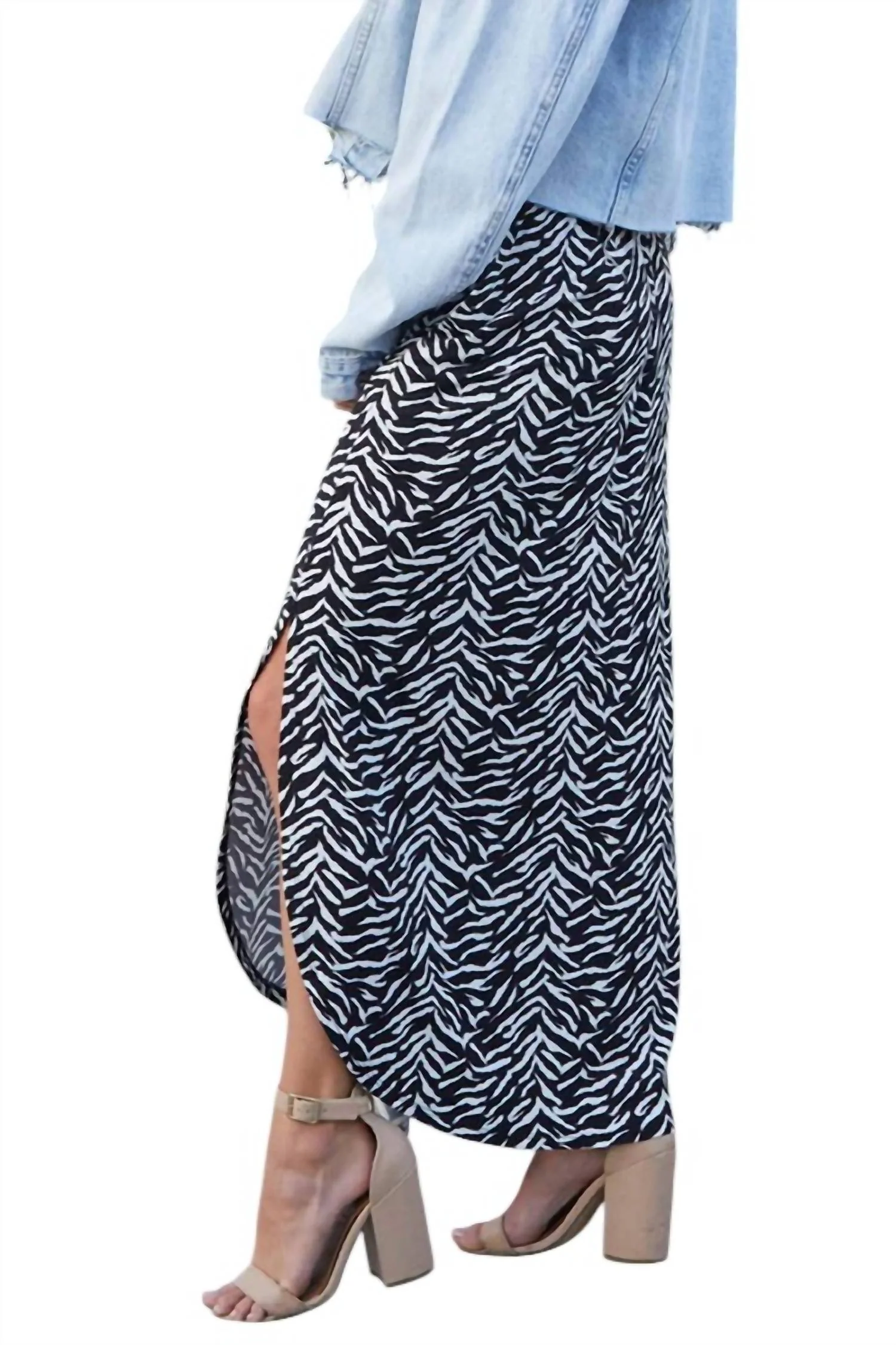 Ready For Anything Maxi Skirt In Zebra