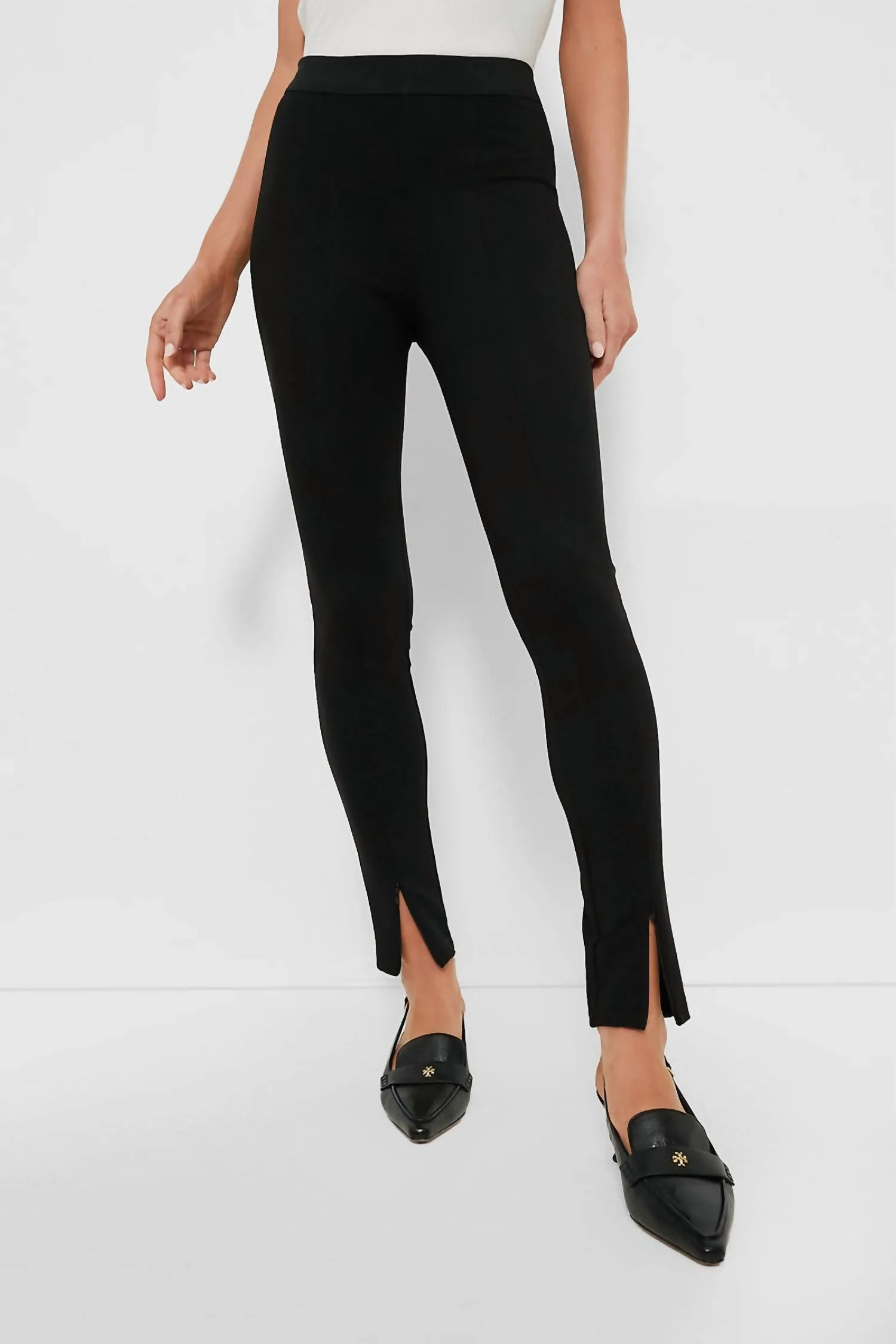 Zip Layering Pant In Black Ponte