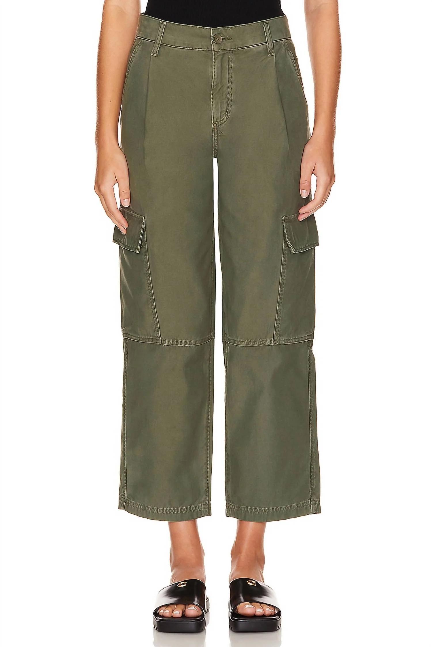 Jericho Cropped Cargo Pants In Fatigue
