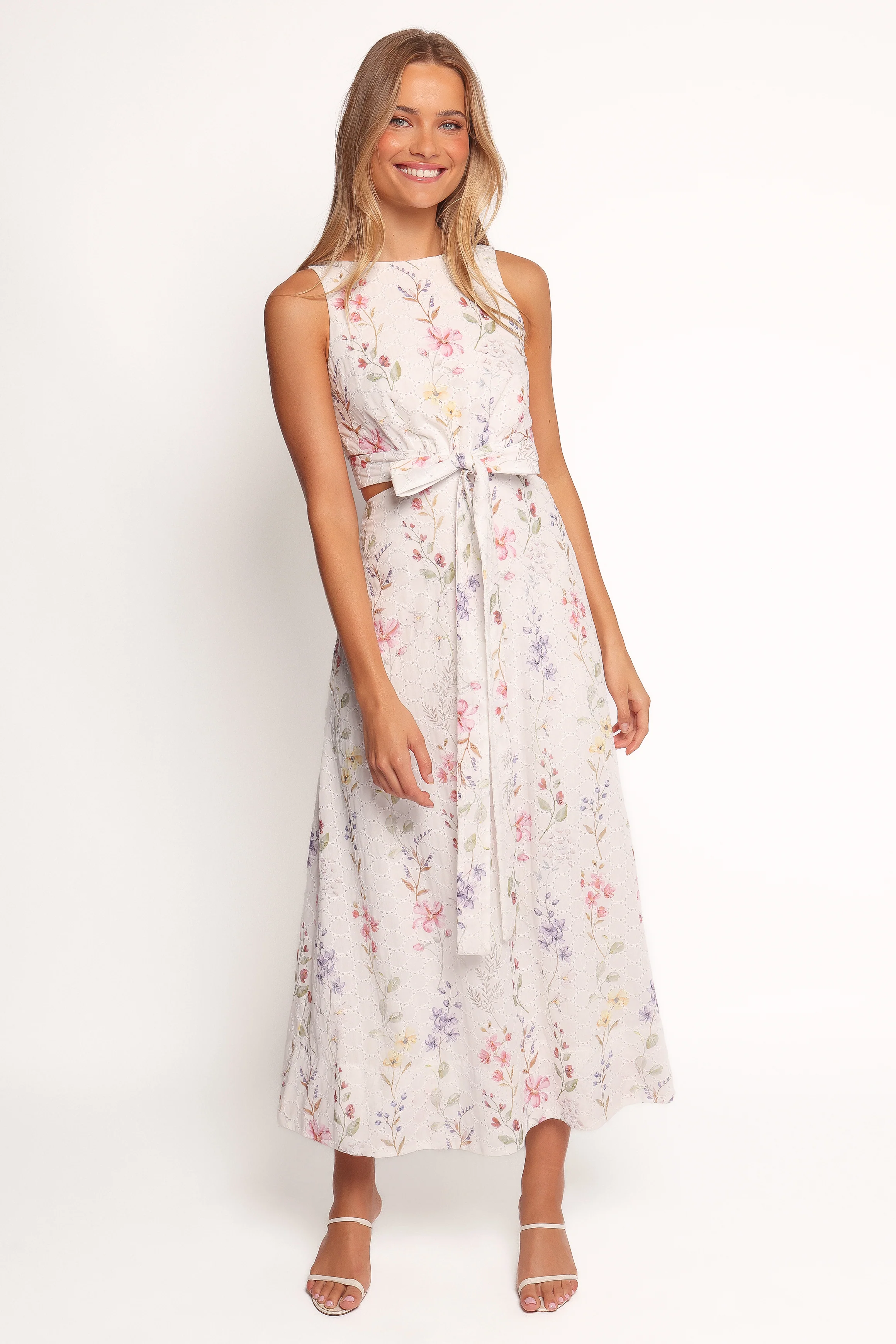 Levin Midi Dress - White Floral