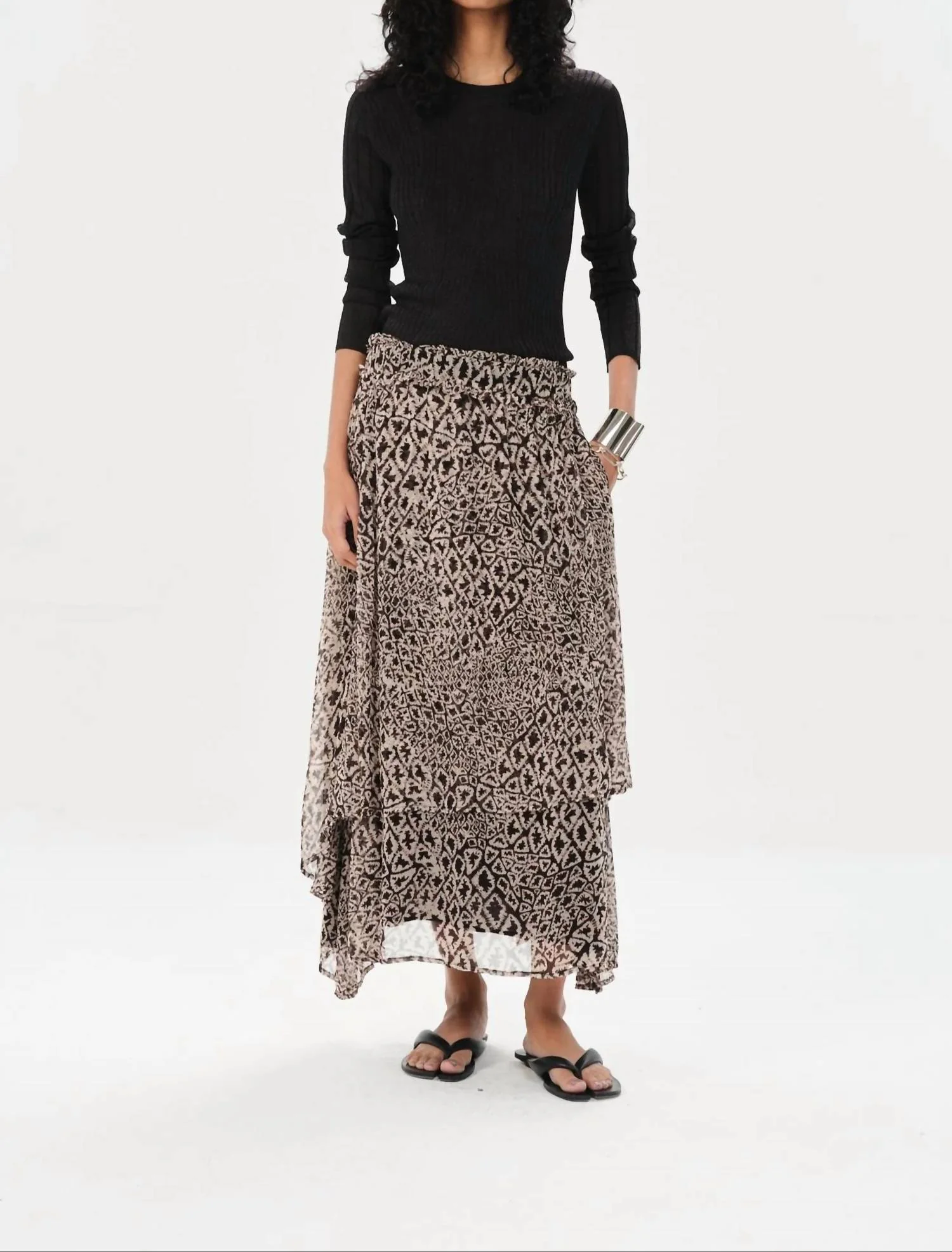 Baradero Lulu Midi Skirt In Brown
