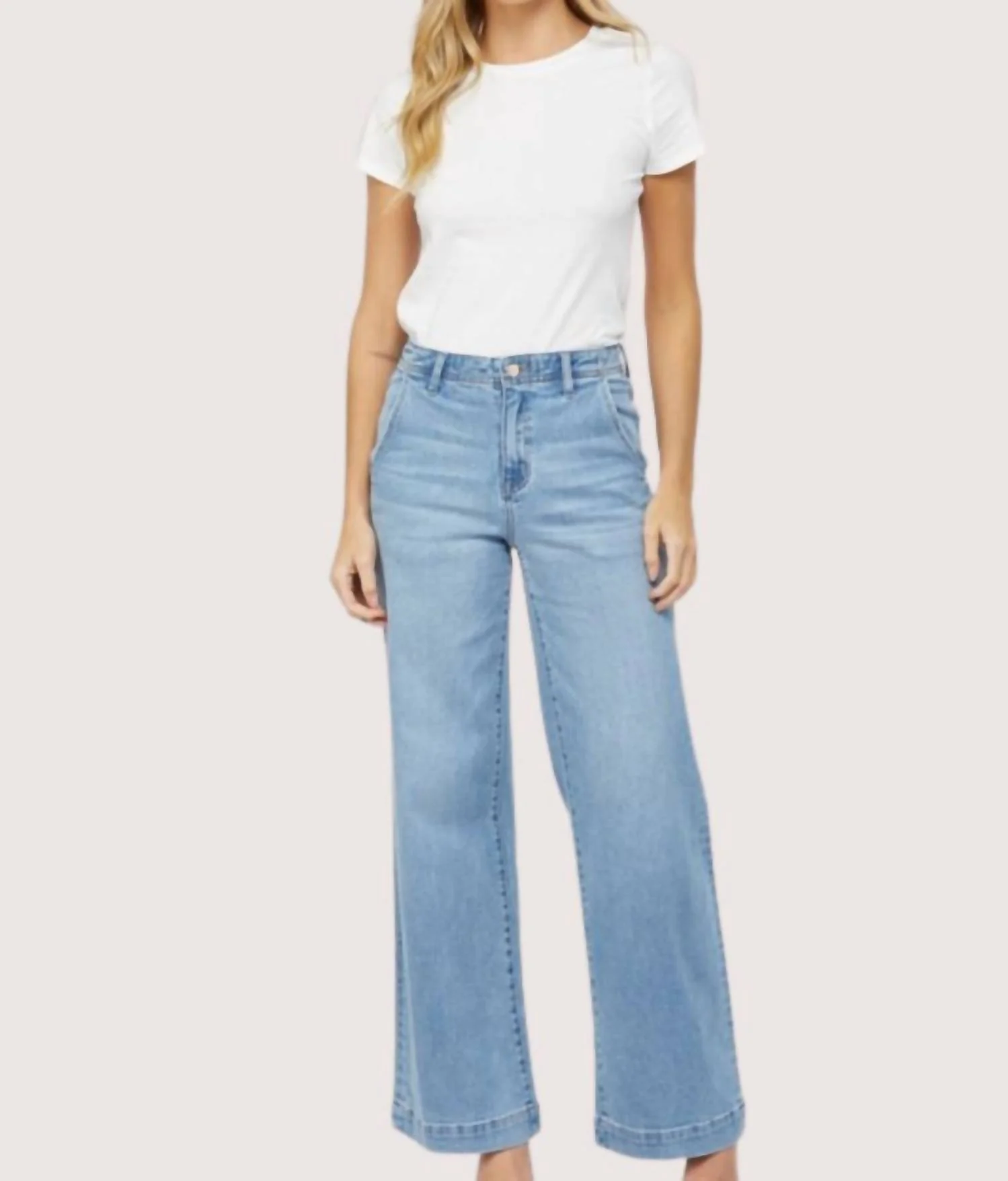 Septimus High Rise Wide Leg Jeans In Blue