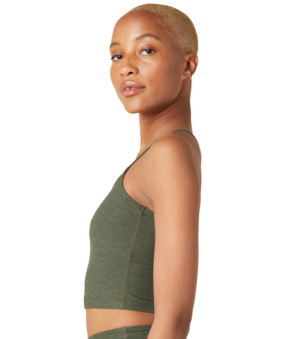 Beyond Yoga Spacedye Slim Racerback Cropped Tank Eden Green Heather