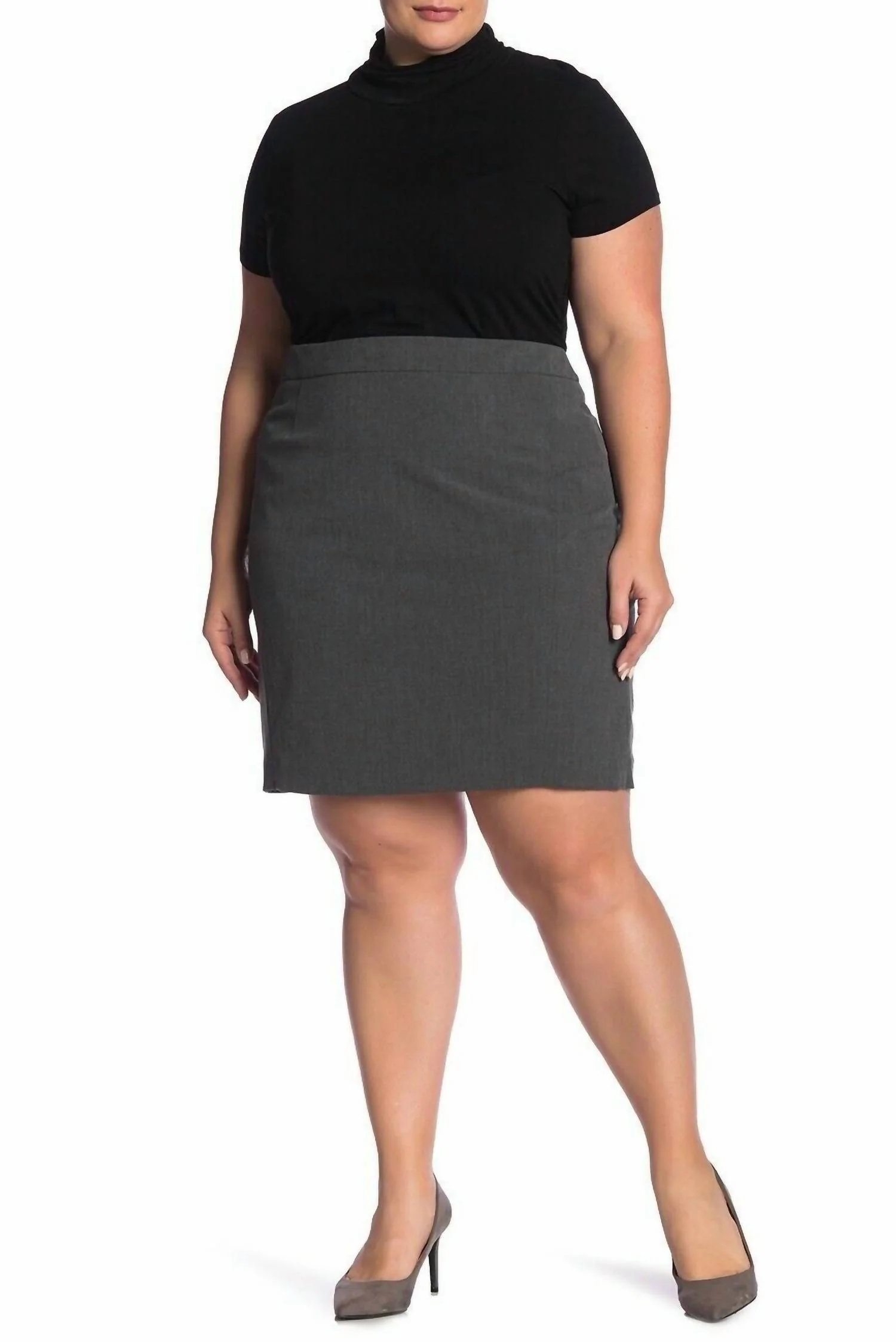 Above The Knee Suit Heather Skirt In Gray