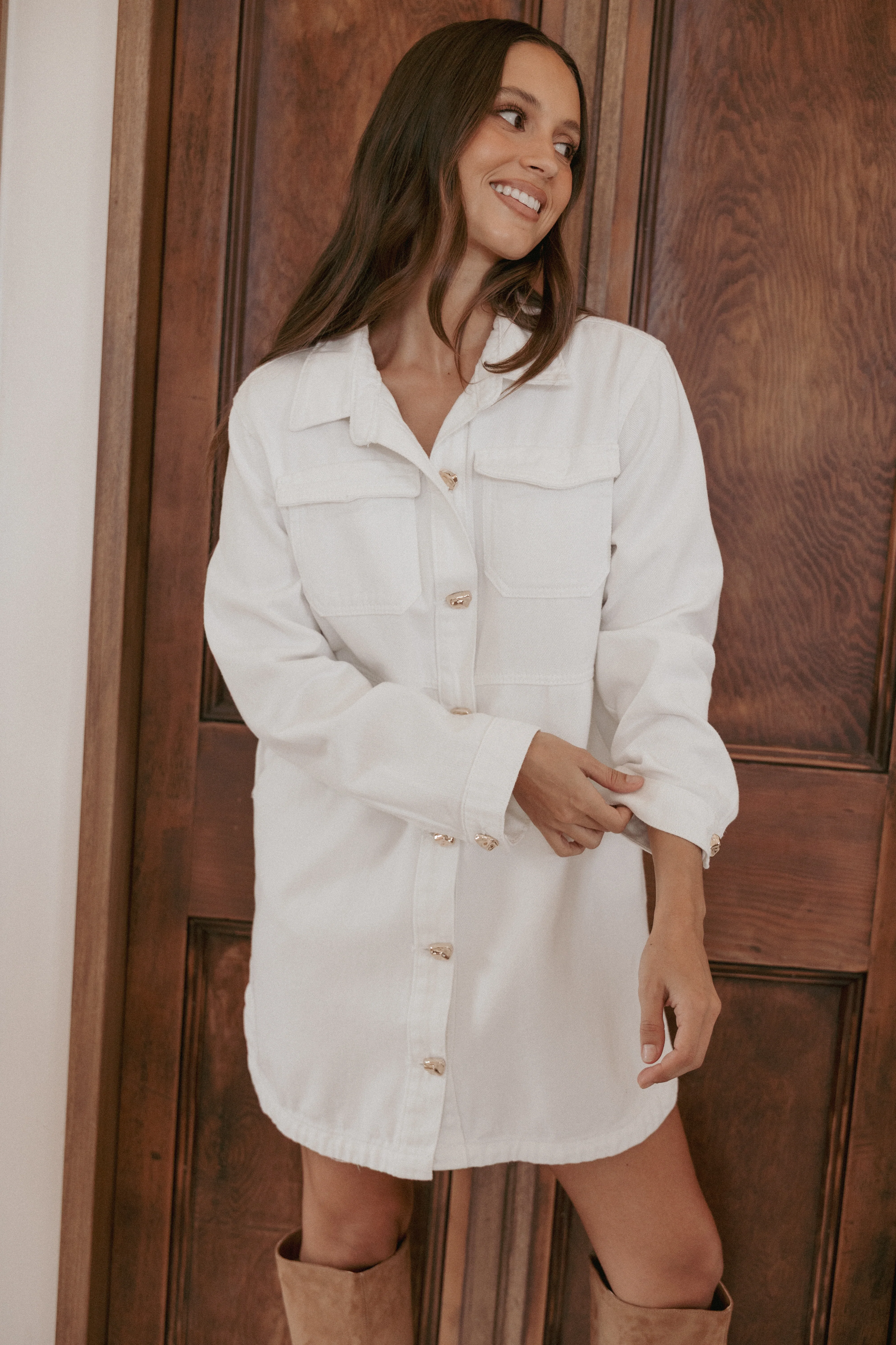 Turner Denim Dress - White Denim