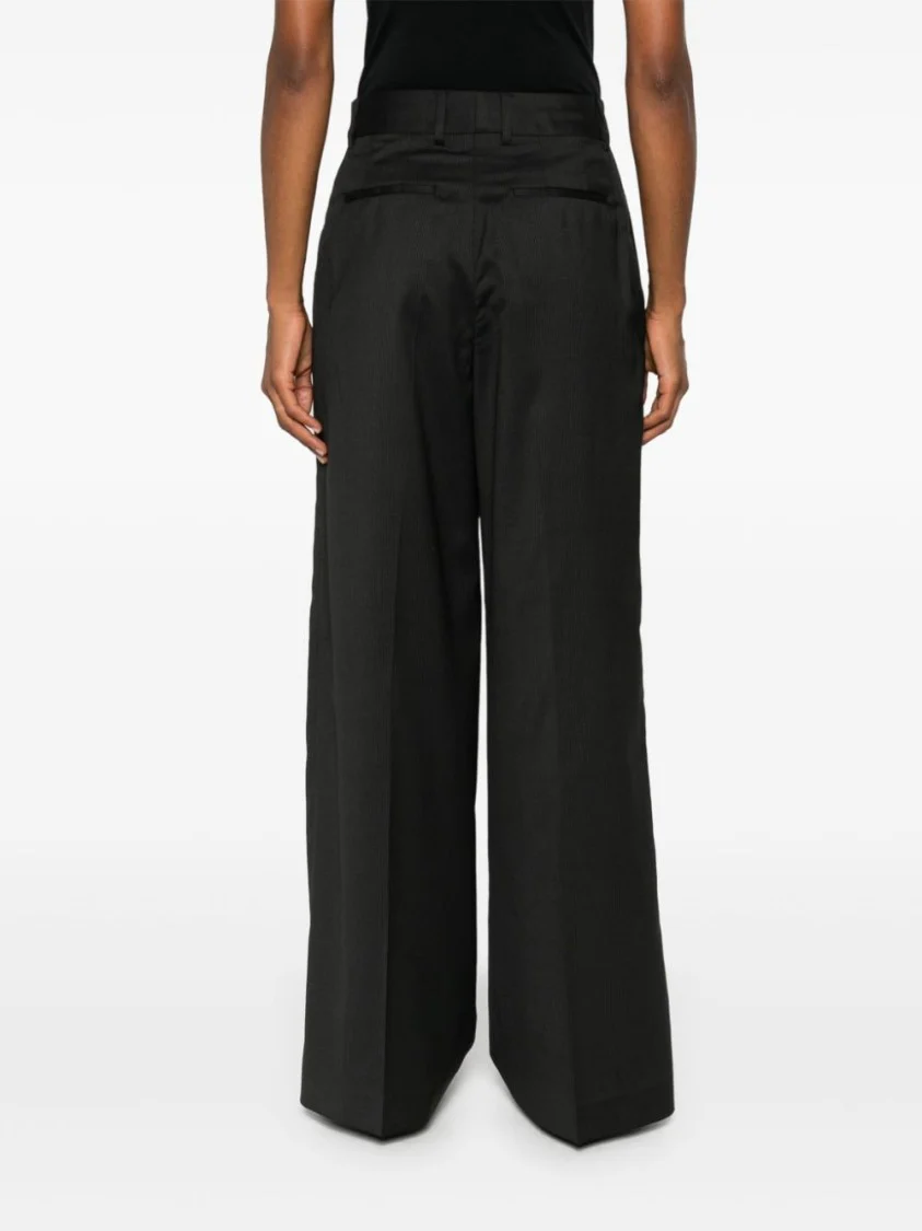 Black/Ecru Wool Trousers