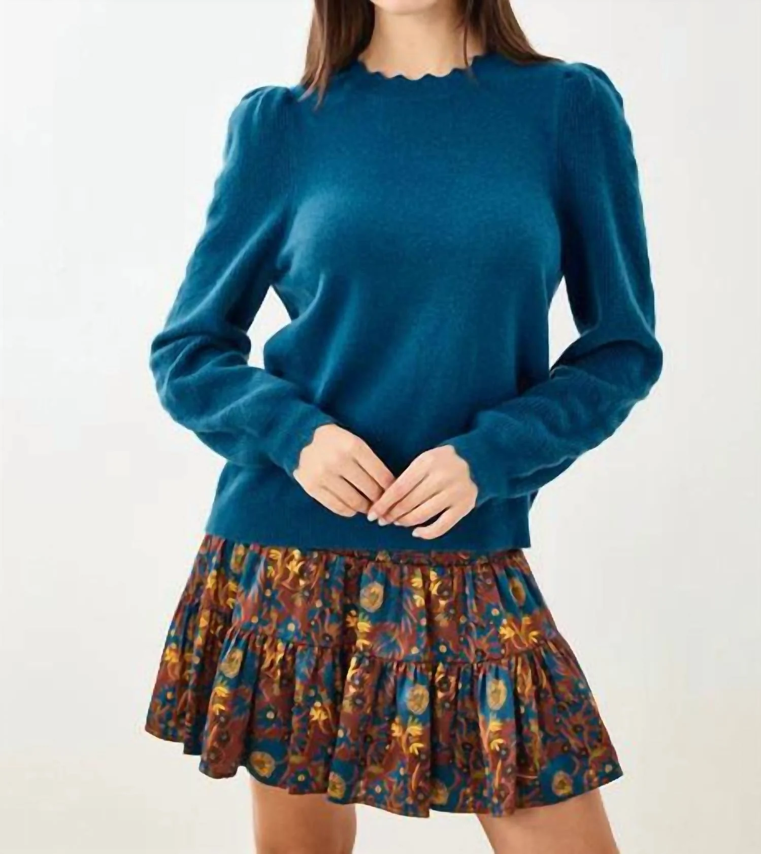 Kylie Mini Skirt In Yellowstone Chicory Floral