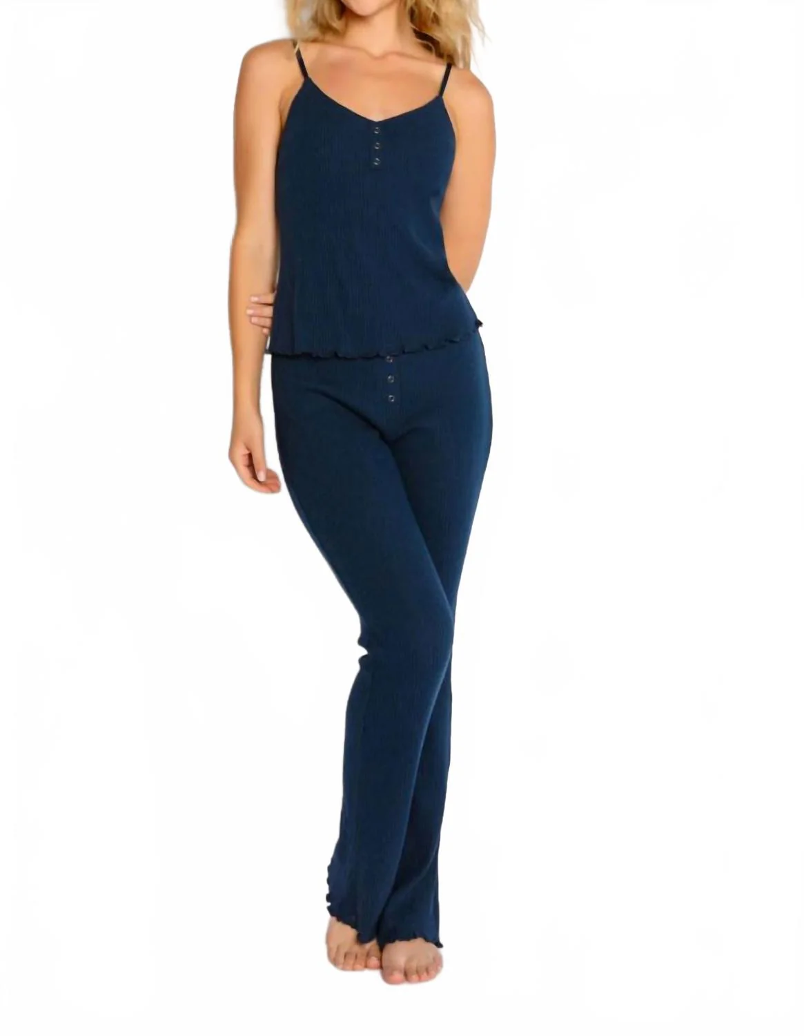 Rib Lounge Set In Navy