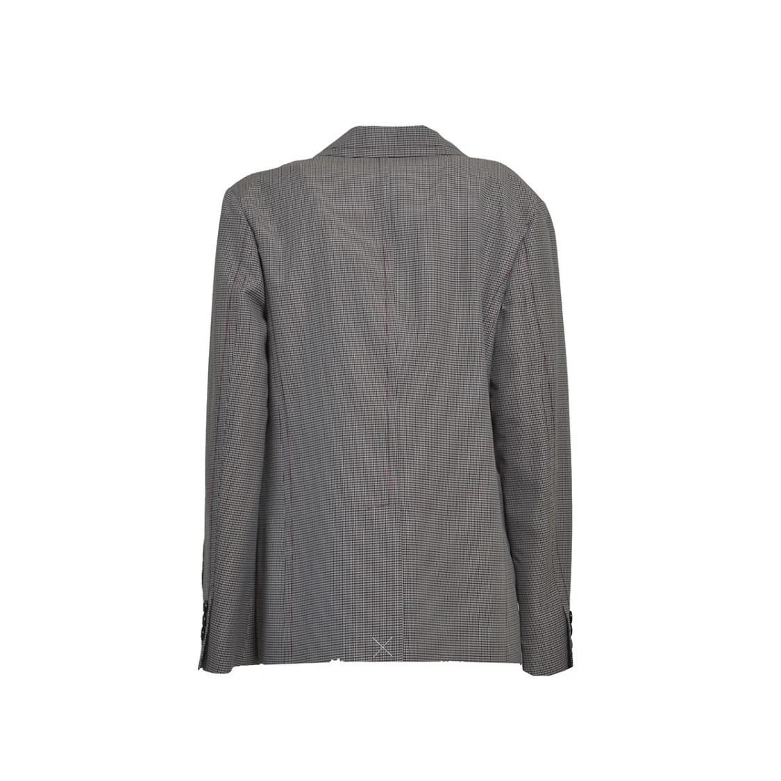 Multicolor Houndstooth Wool Blend Single-Breasted Blazer