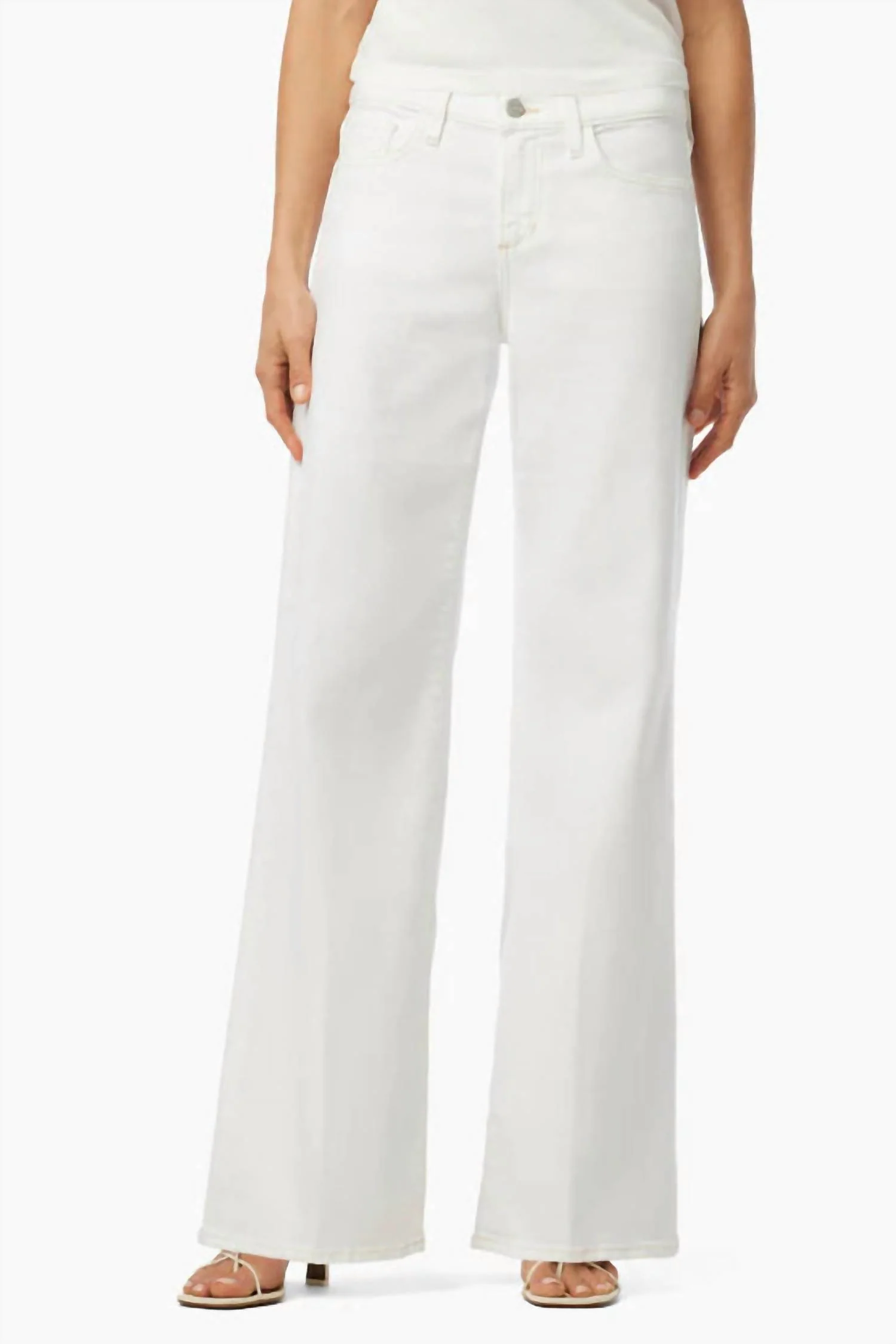 Lou Low Rise Wide Leg Jeans In White