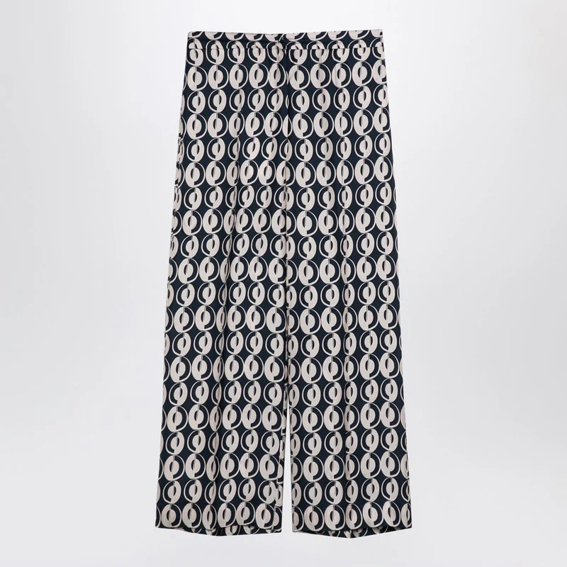 Max Mara Timeless Women's All Over Printed Silk Trousers
