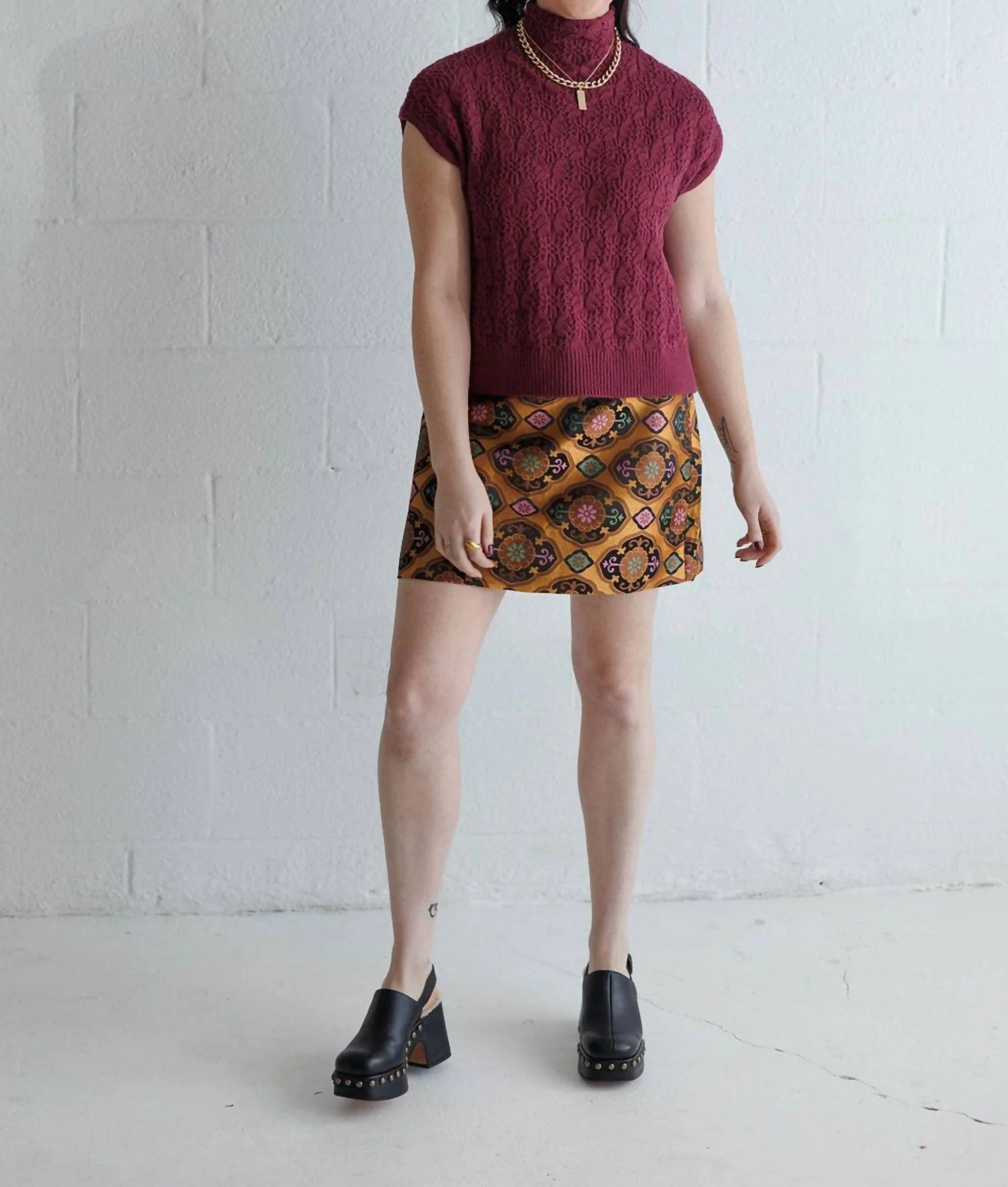 Flower Pattern Skirt In Multicolor