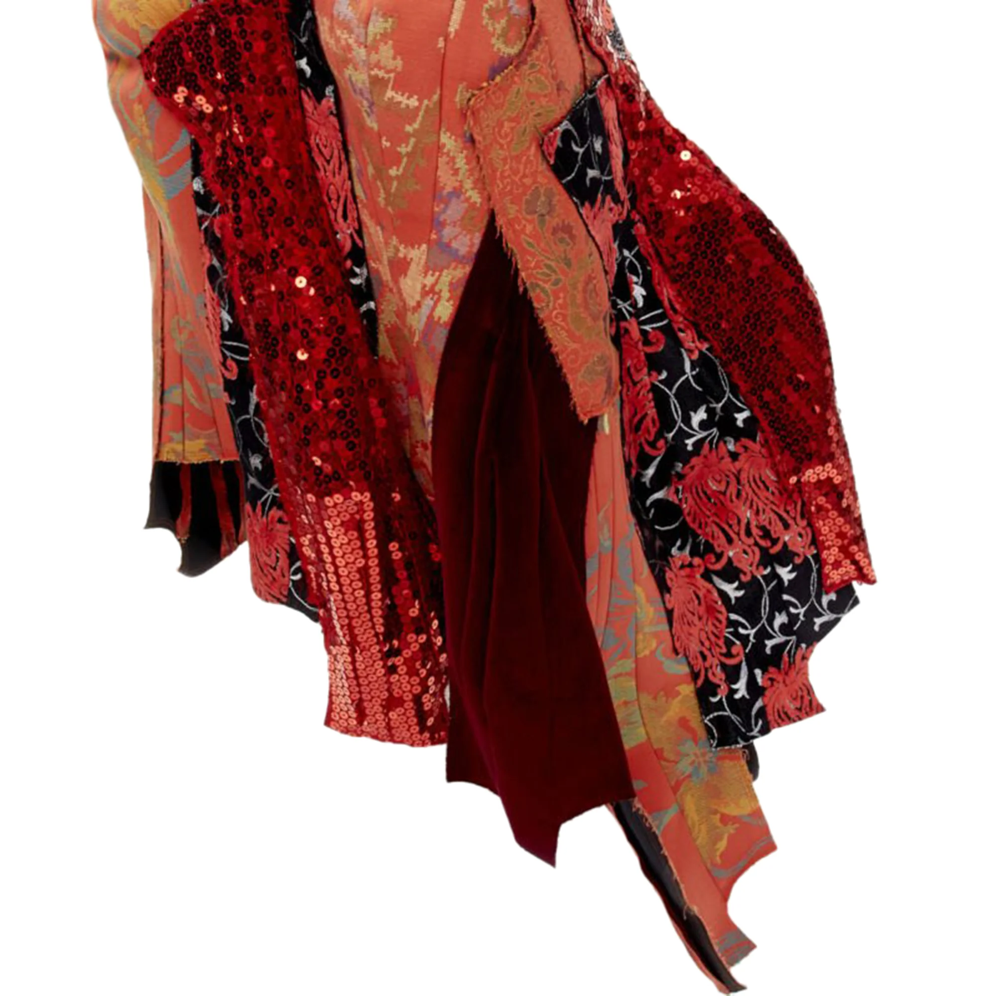 Comme Des Garcons oriental jacquard sequins devore skirt