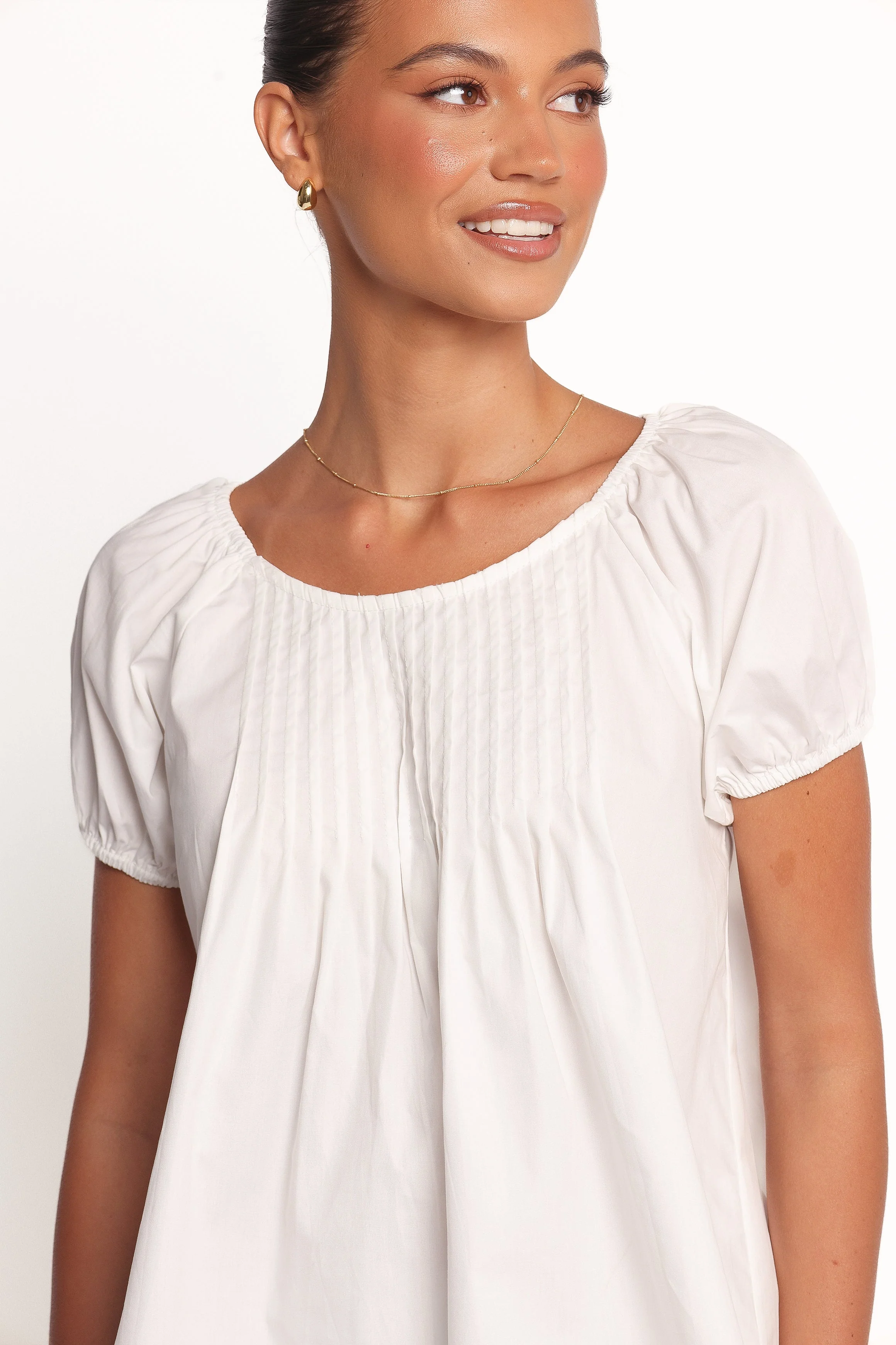Abbott Pleated Top - White