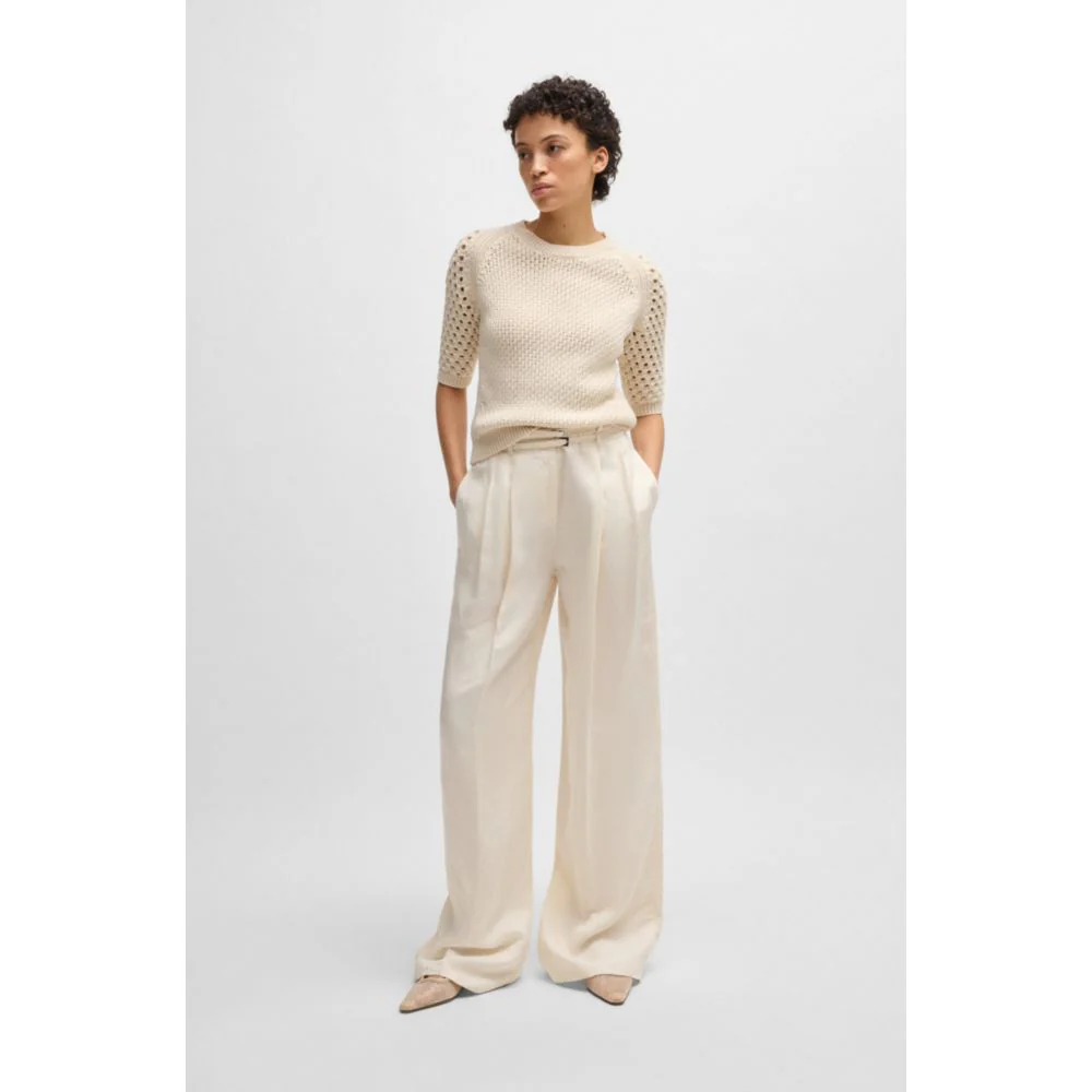 Relaxed-fit trousers with wide leg