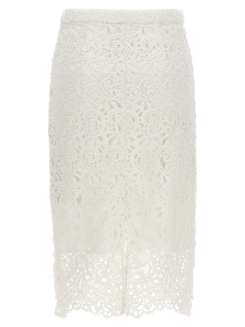 Floral Lace Skirt With Satin Lining