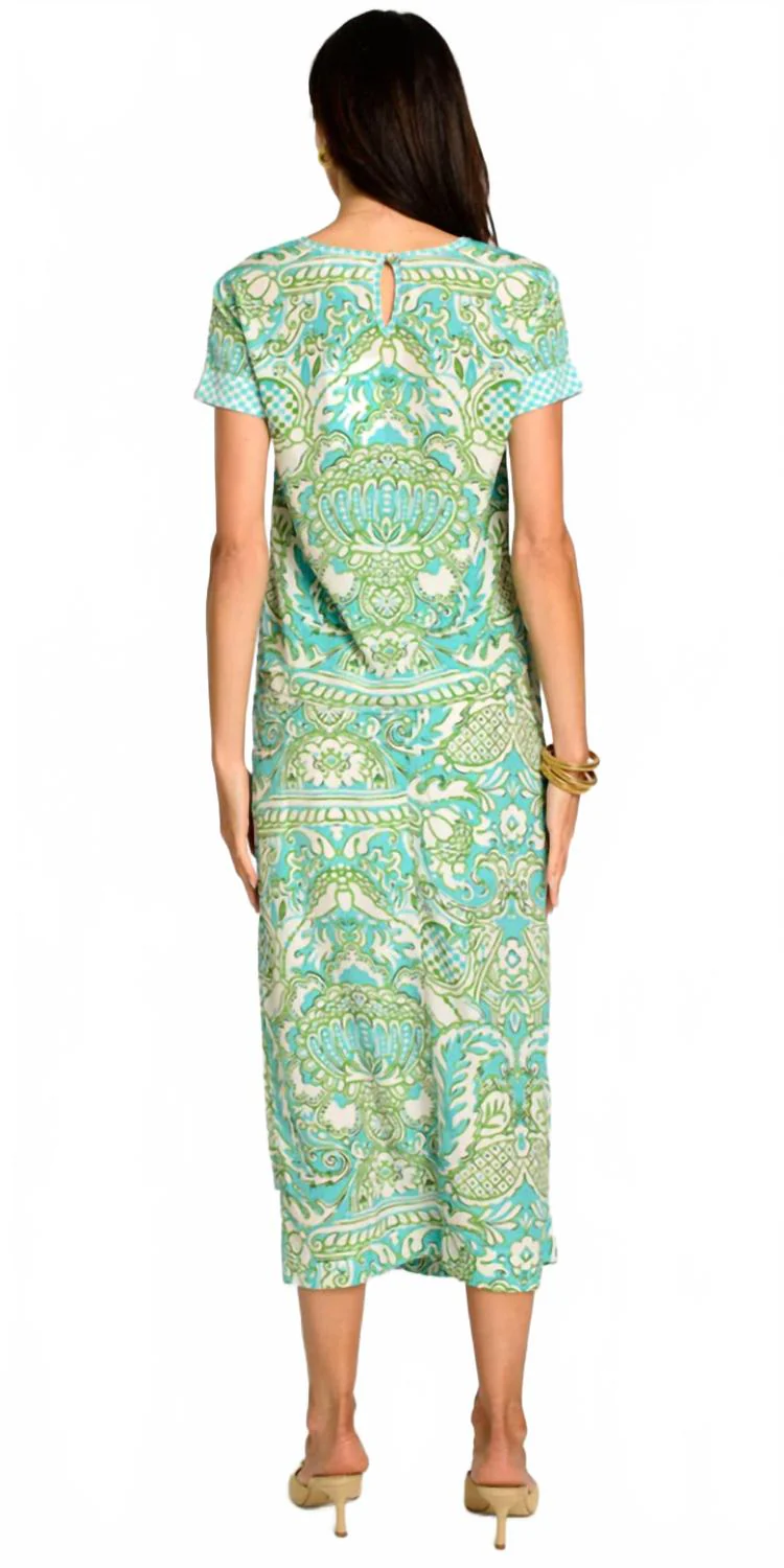 Winnifred Wrap Skirt In Damask Pool