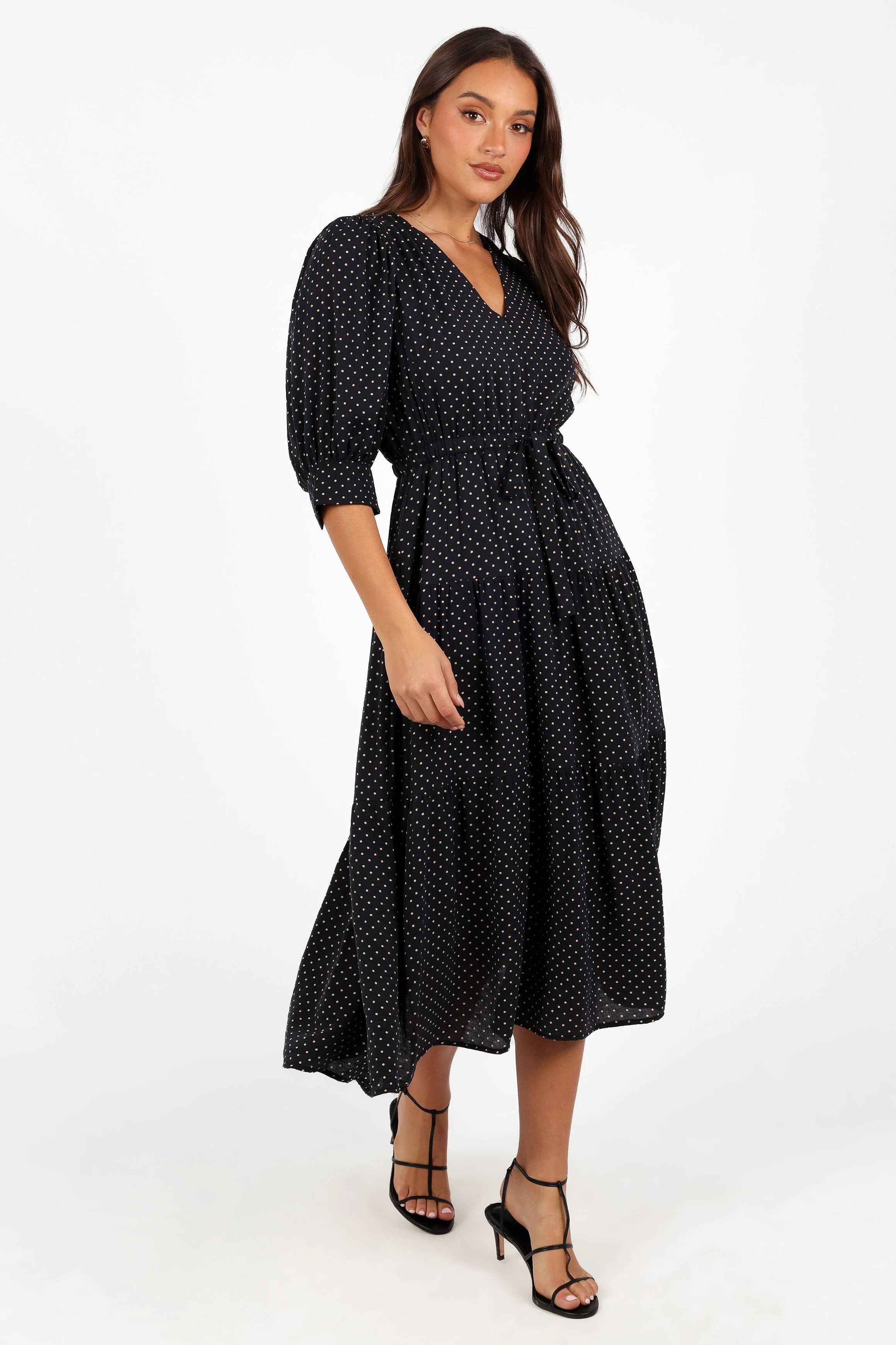 Moscow Midi Dress - Black Polka Dot