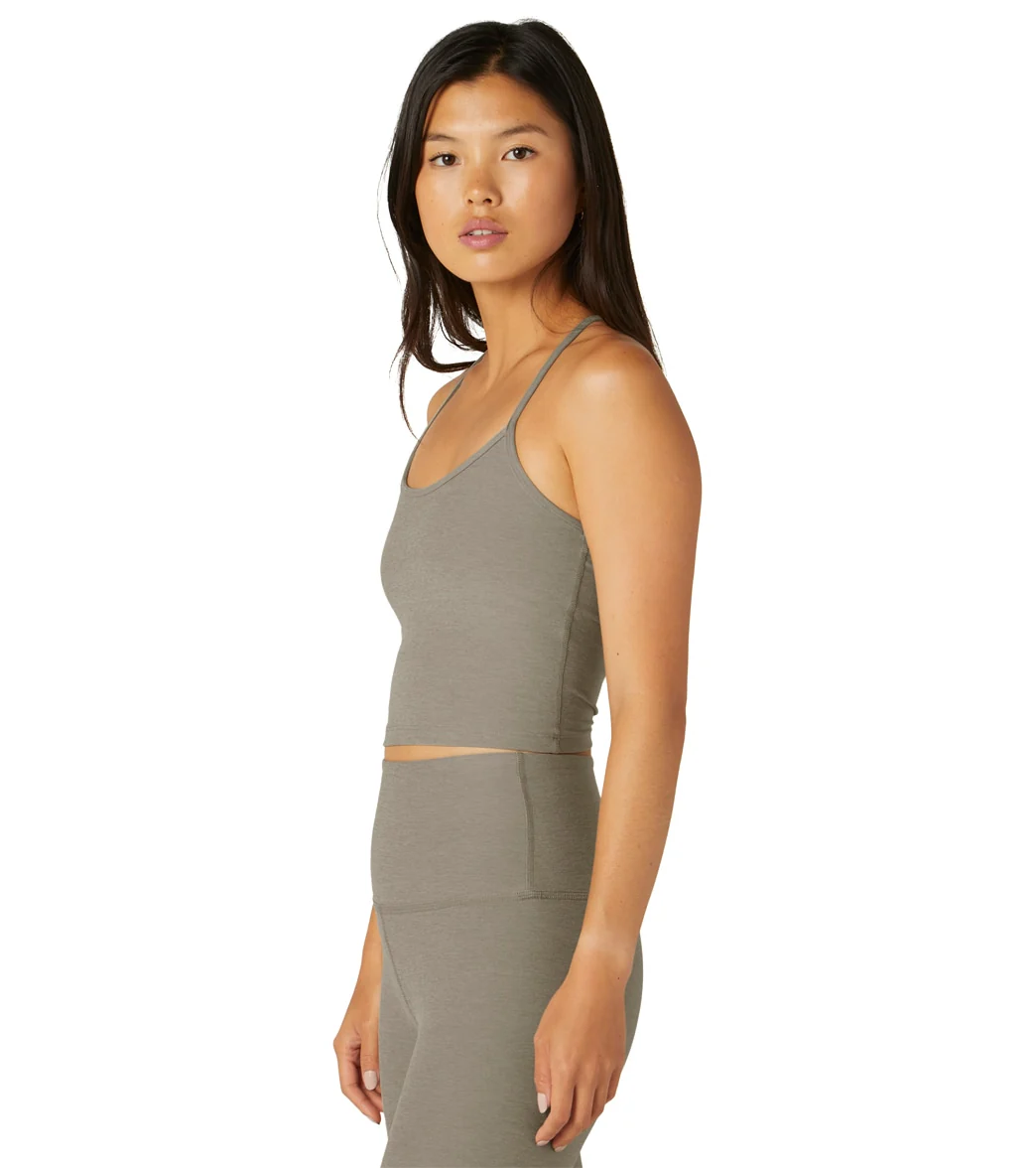 Beyond Yoga Spacedye Slim Racerback Cropped Tank Birch Heather