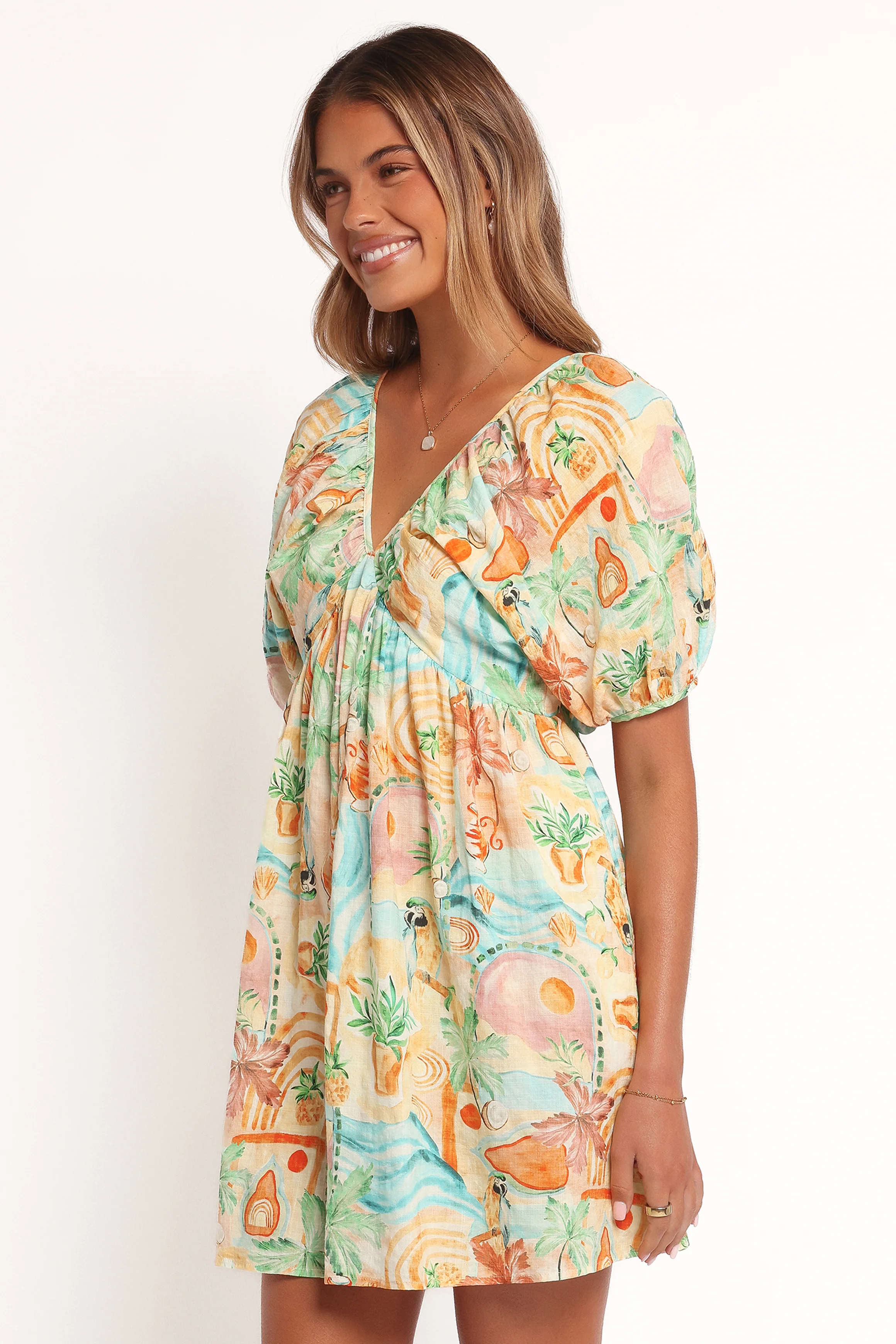 Cadhla Mini Dress - Golden Palm