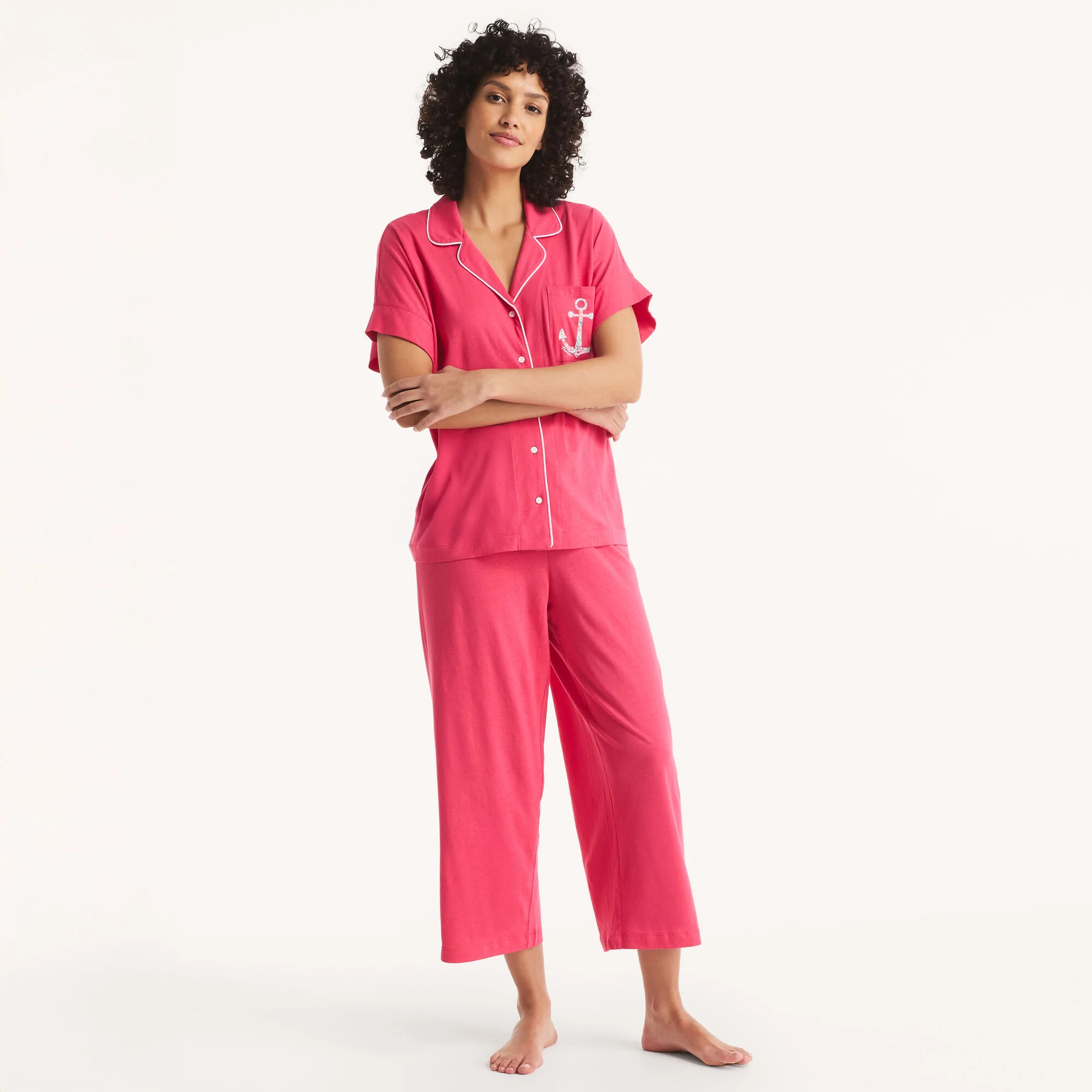 Nautica Womens Cropped Pajama Pant Set