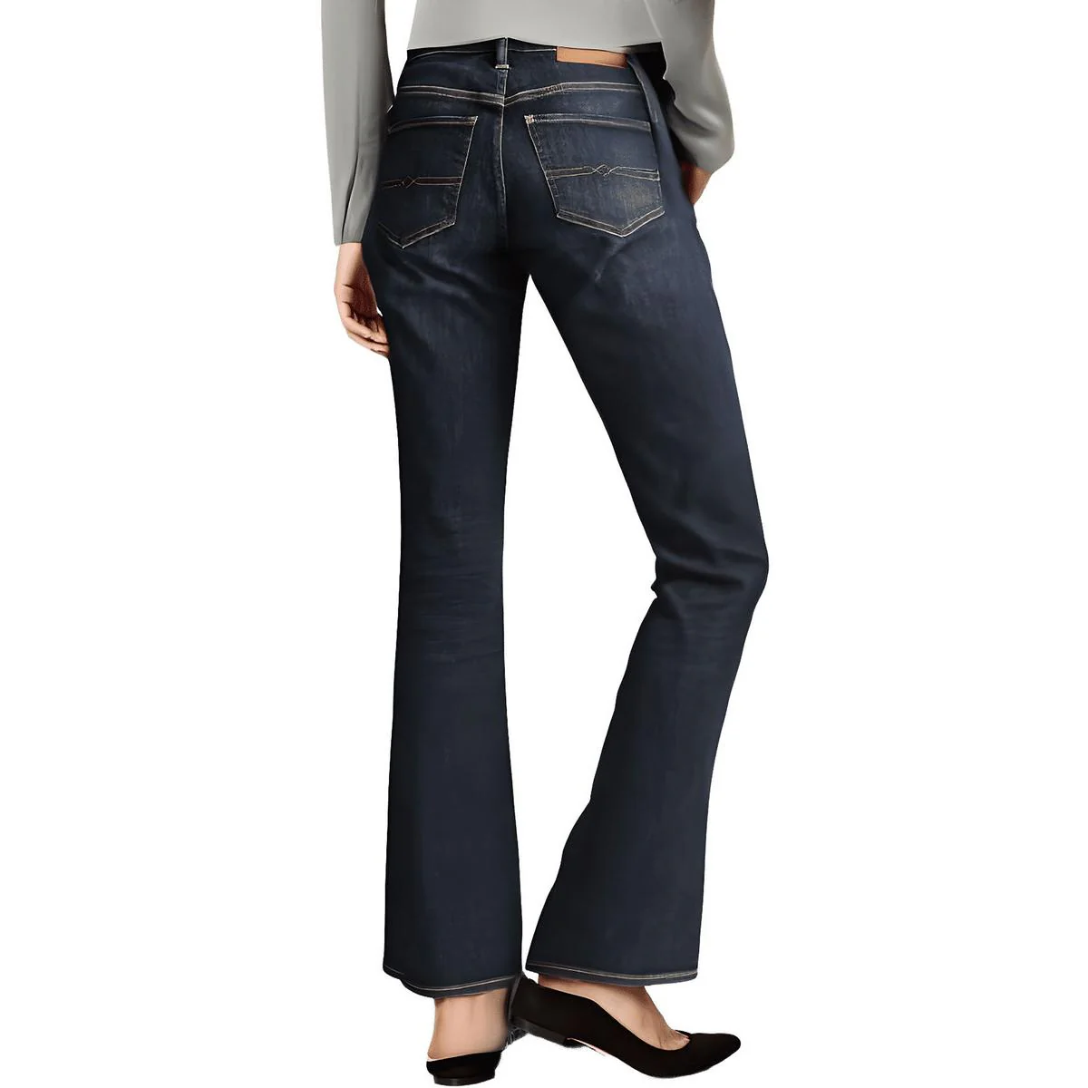 Womens Stretch Denim Straight Leg Jeans