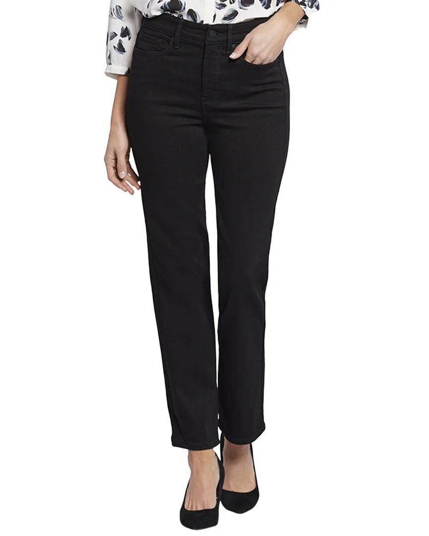 NYDJ Callie Black Rinse High-Rise Straight Leg Jean