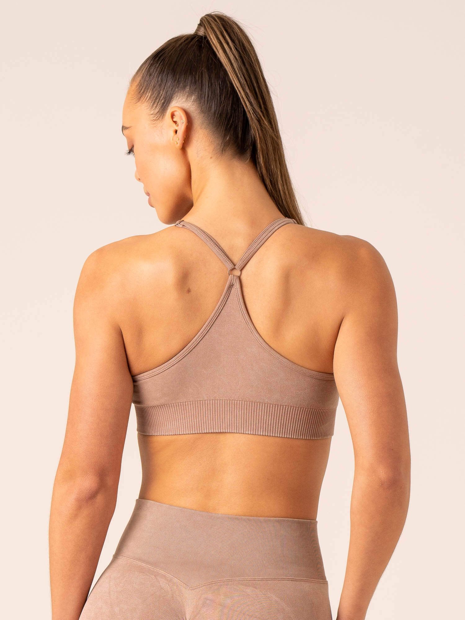 Stonewash Seamless Sports Bra - Tan Stonewash