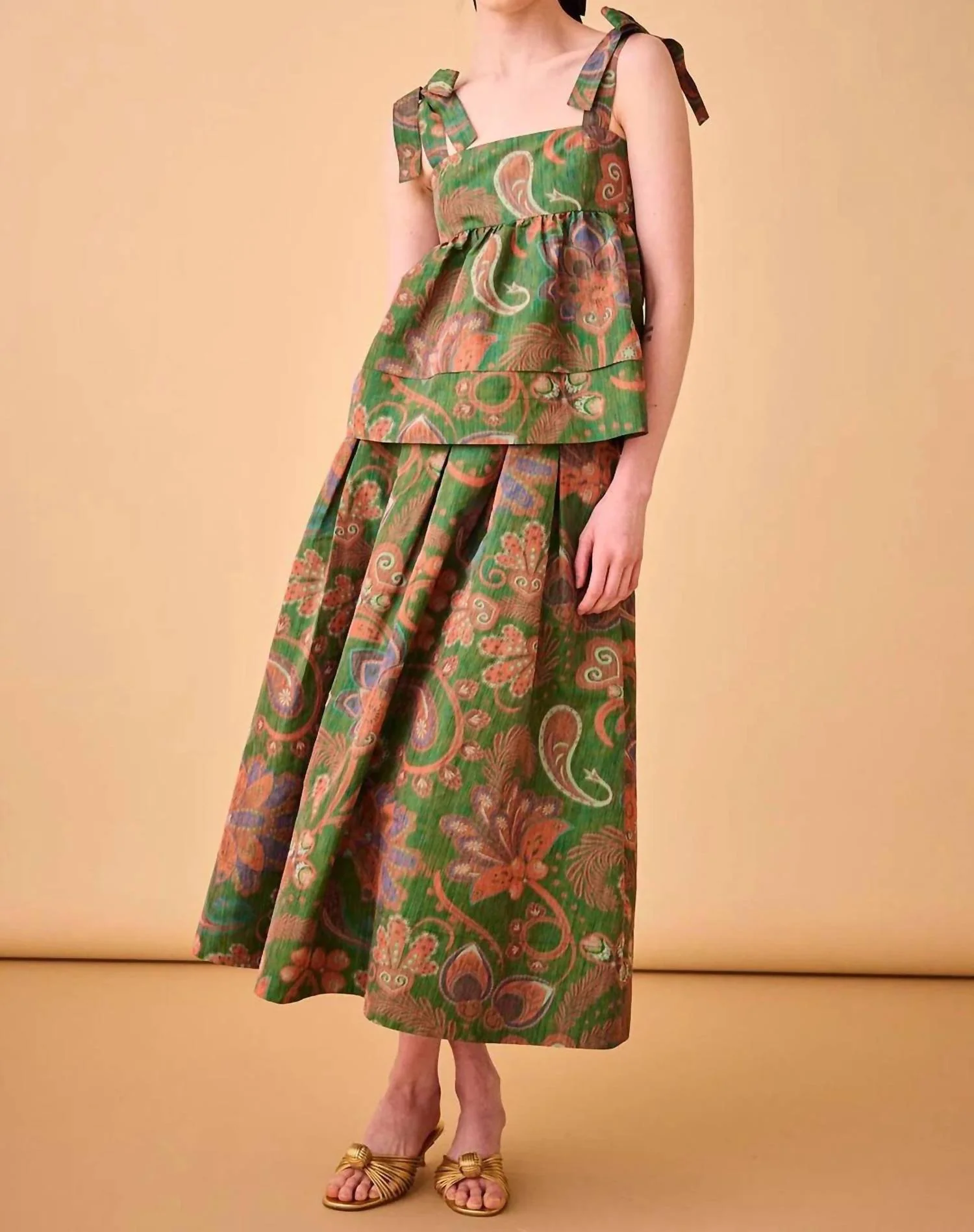 Alexis Skirt In Sage Ikat