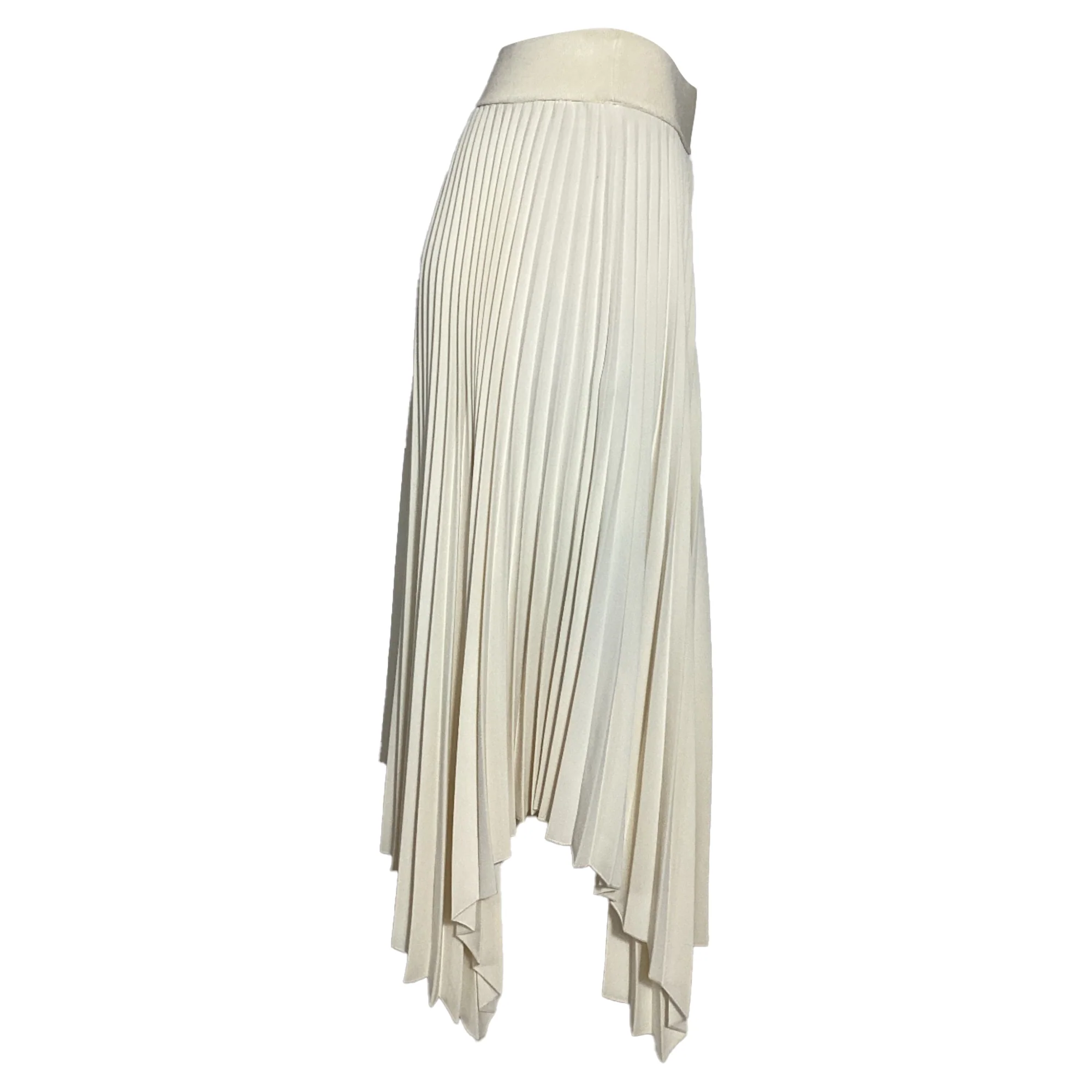 Joseph Ade Pleated Midi Skirt in White Polyester