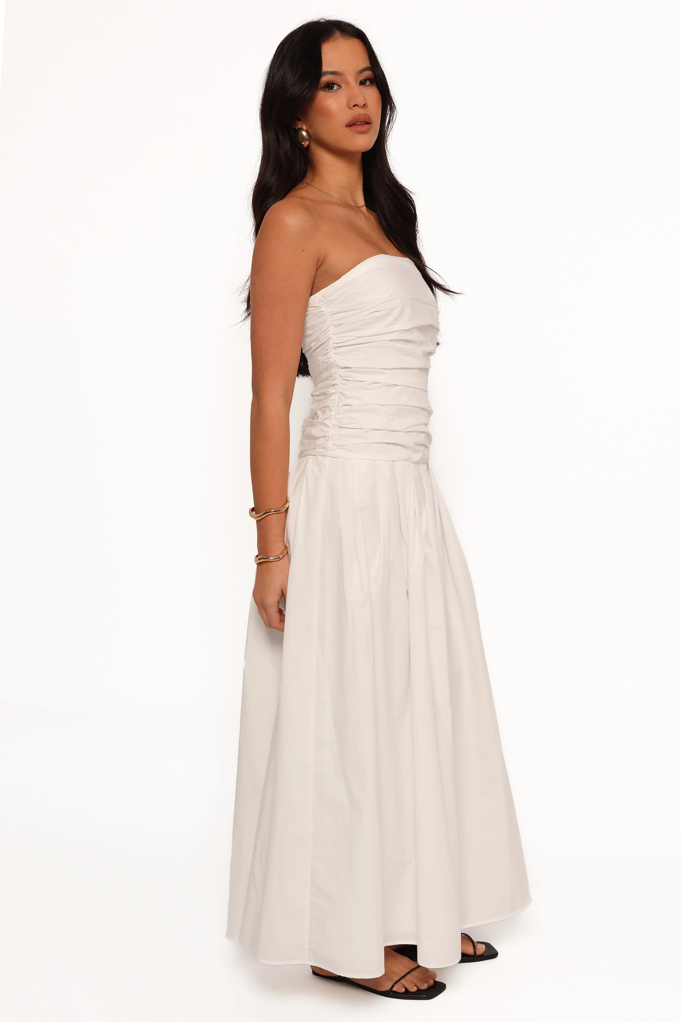Nell Strapless Maxi Dress - White