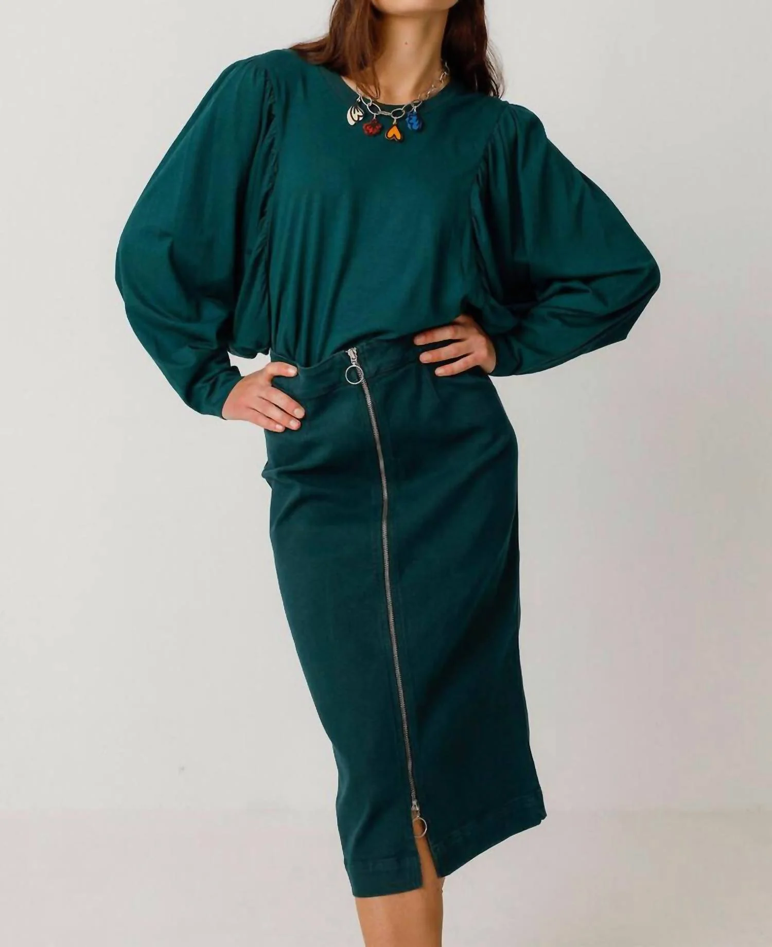 Dota Skirt In Dark Green