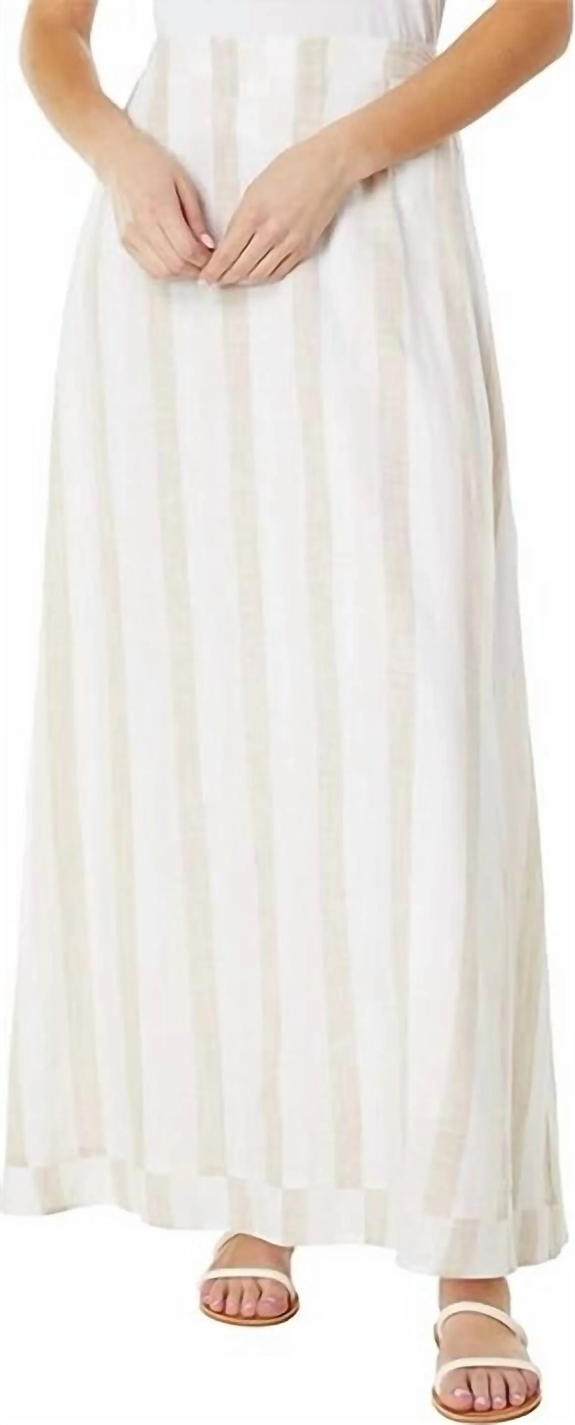 Sunset Stripe Maxi Skirt In Macadamia