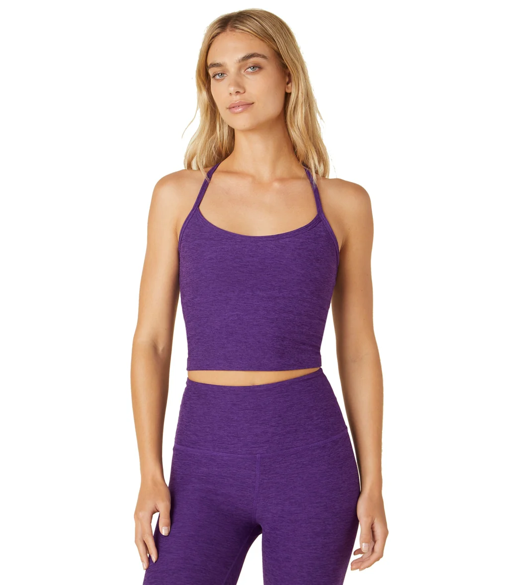 Beyond Yoga Spacedye Slim Racerback Cropped Tank Purple Dahlia Heather