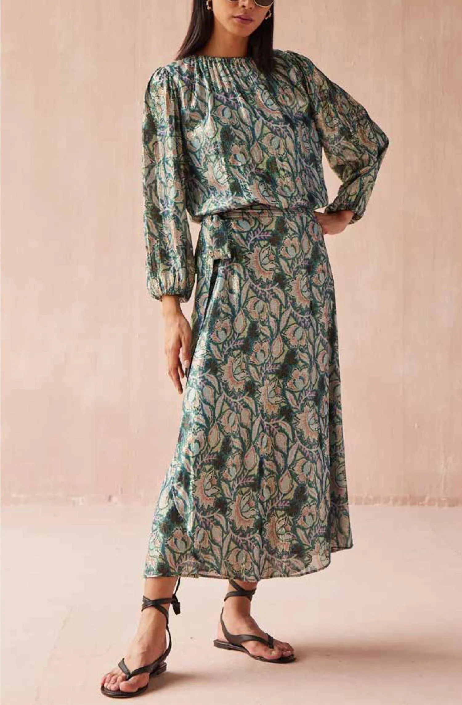 Nalini Wrap Maxi Skirt In Mahini Bali