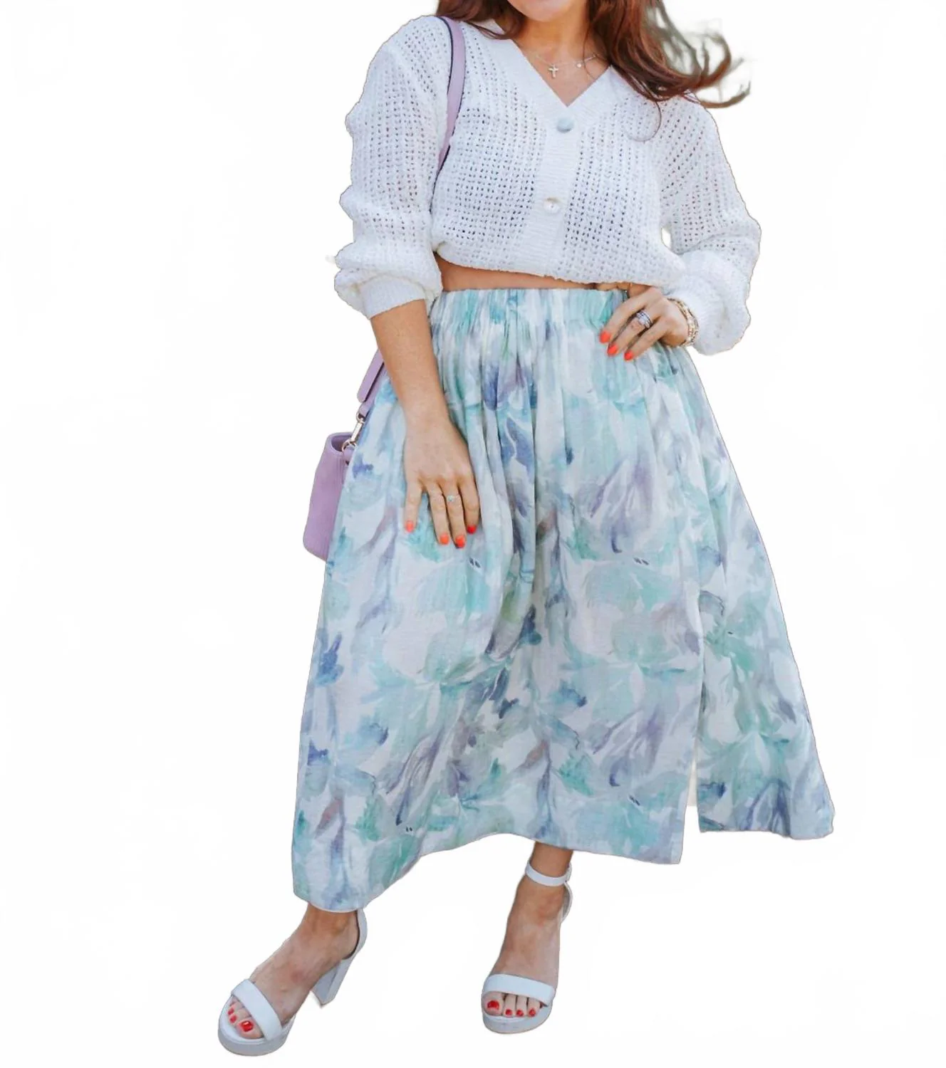 Amari Midi Skirt In Blue