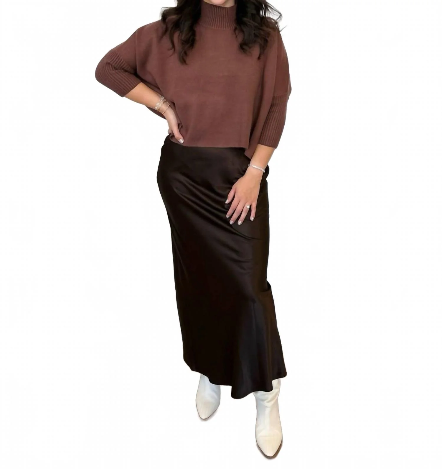 Kenna Maxi Skirt In Dark Chocolate
