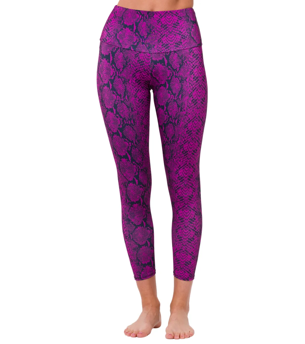 Onzie High Waisted Basic 7/8 Yoga Leggings ULTRA VIOLET SNAKE