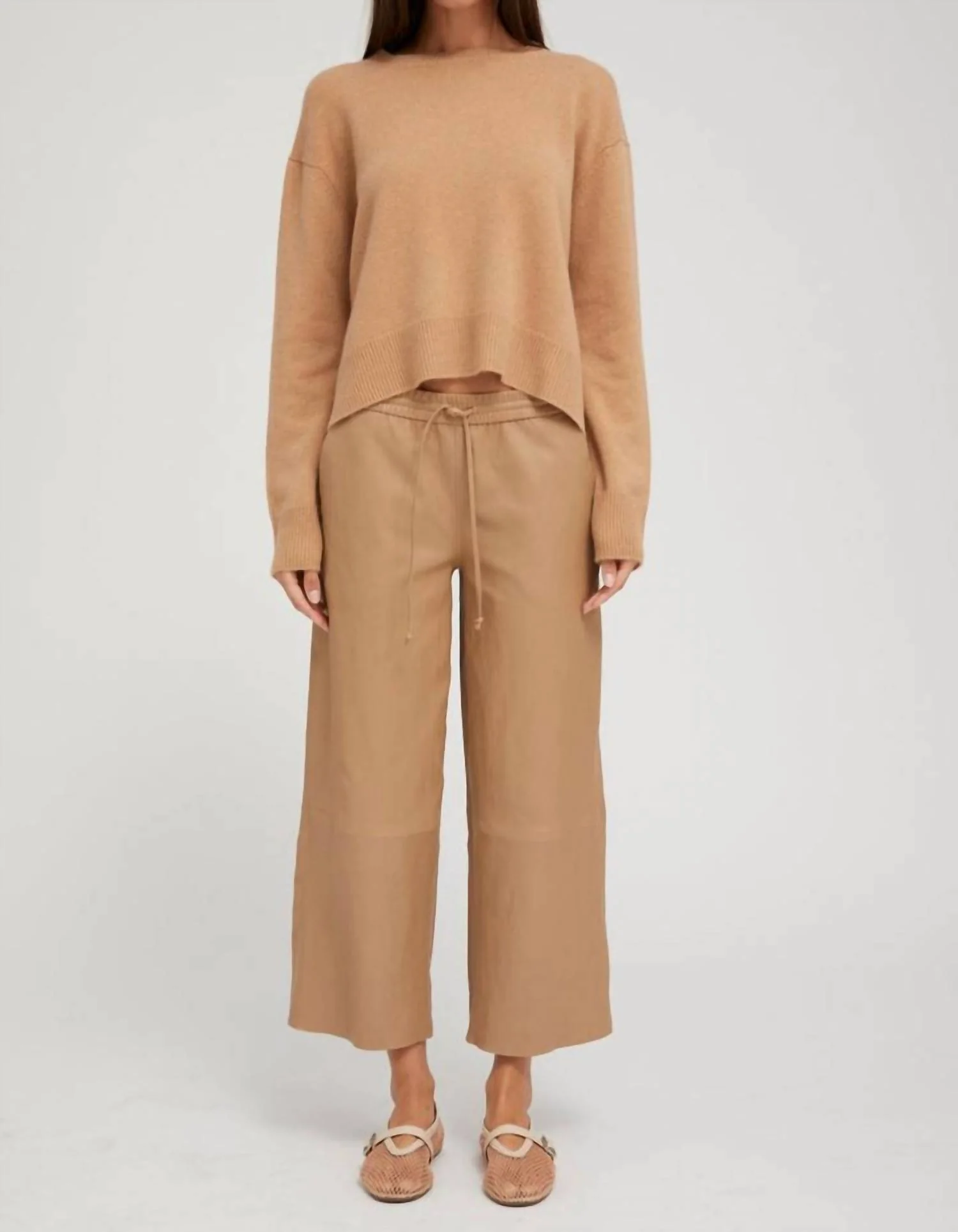Cropped Baggy Pants In Desert