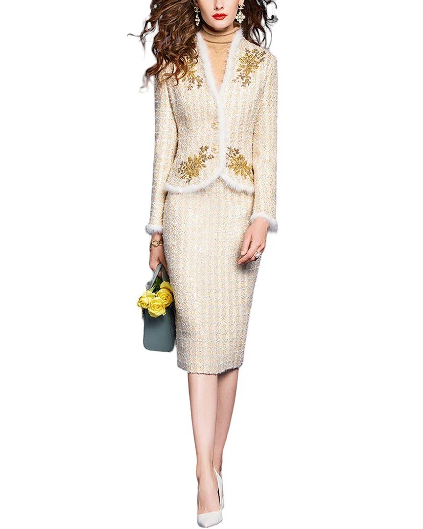 VERA DOLINI 2pc Blazer & Skirt Set