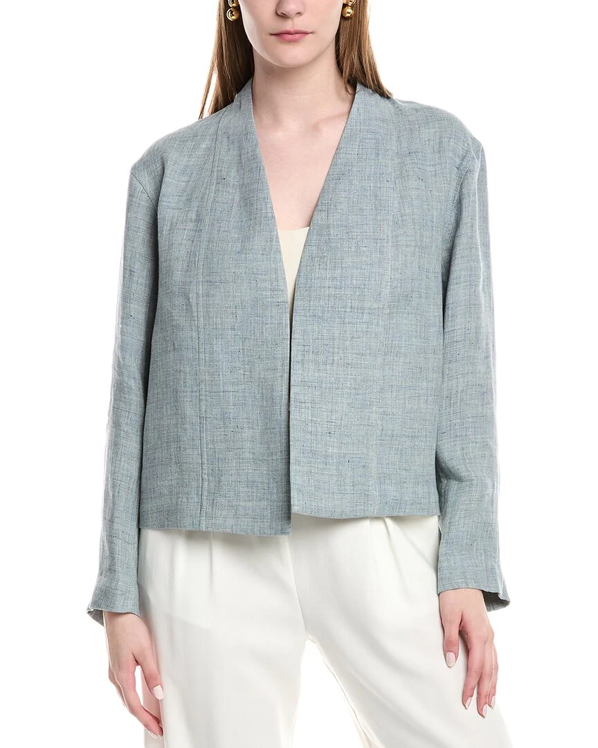 Lafayette 148 New York Collarless Linen-Blend Jacket